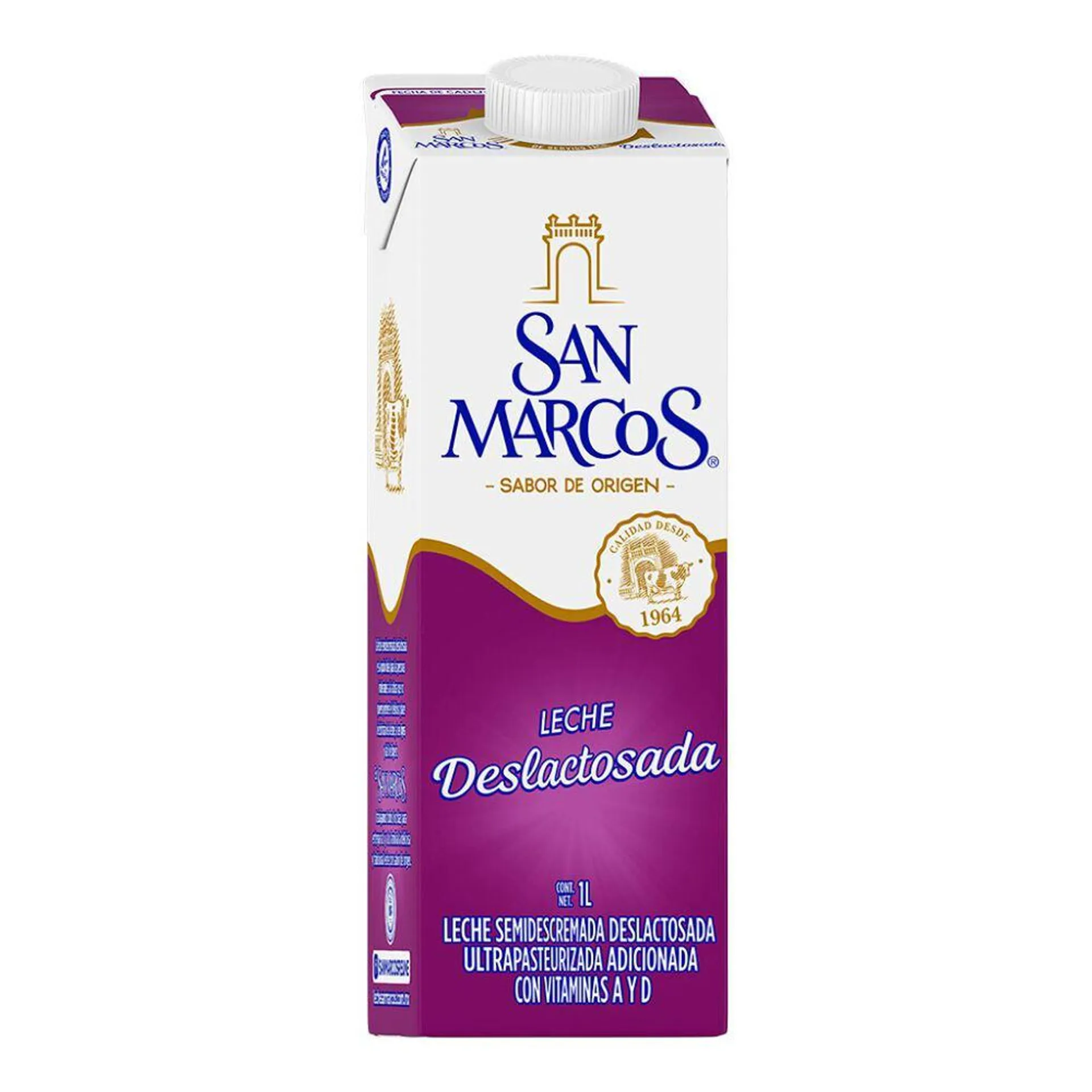 Leche Semidescremada UHT San Marcos 1 Lt