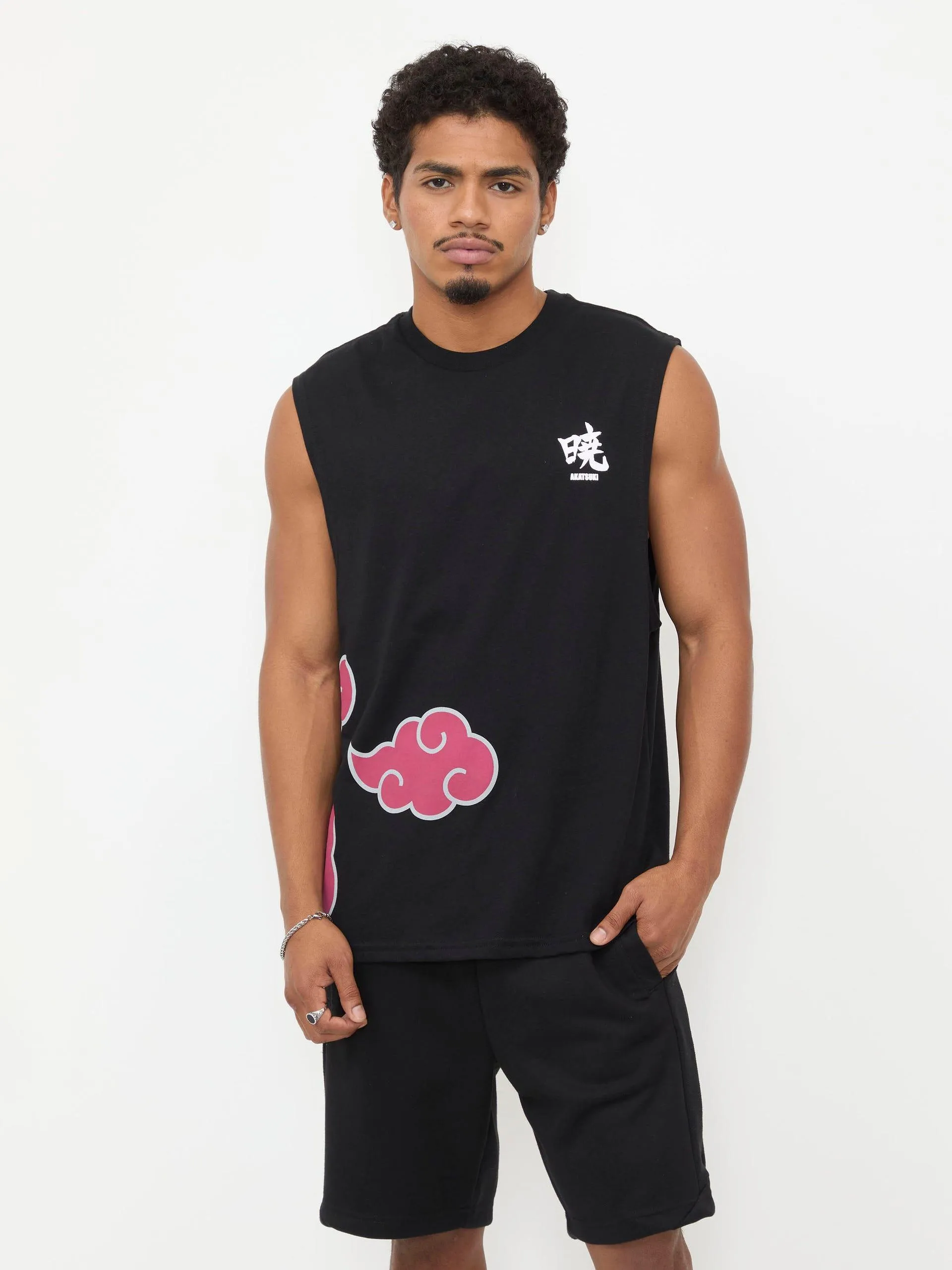 Playera sin Mangas Naruto Clan Akatsuki Negra