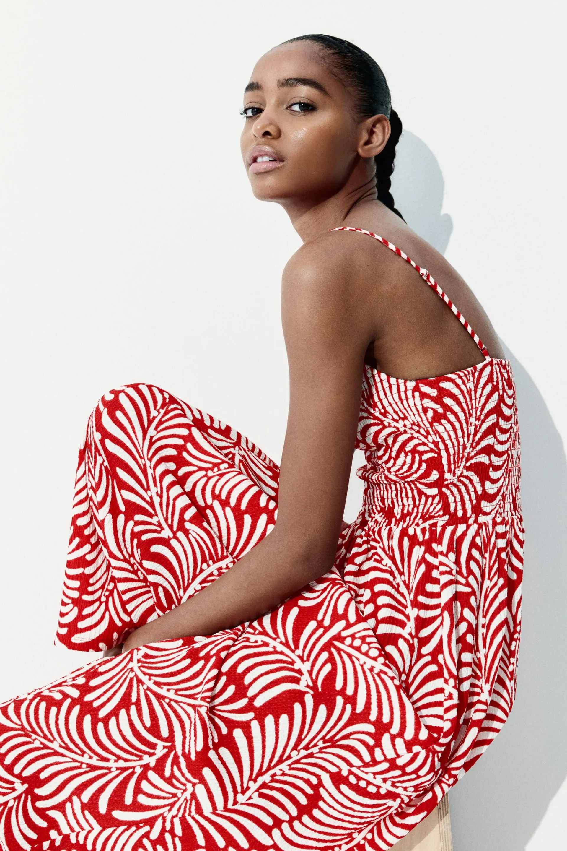 Smocked strappy dress