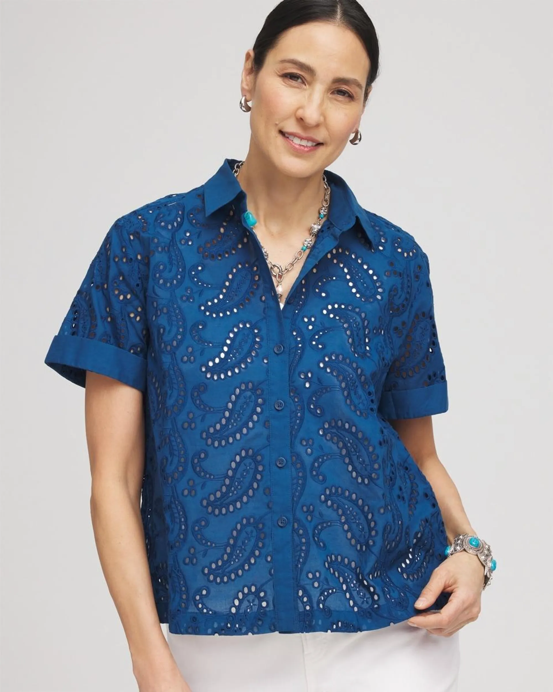 Cotton Eyelet Shirt