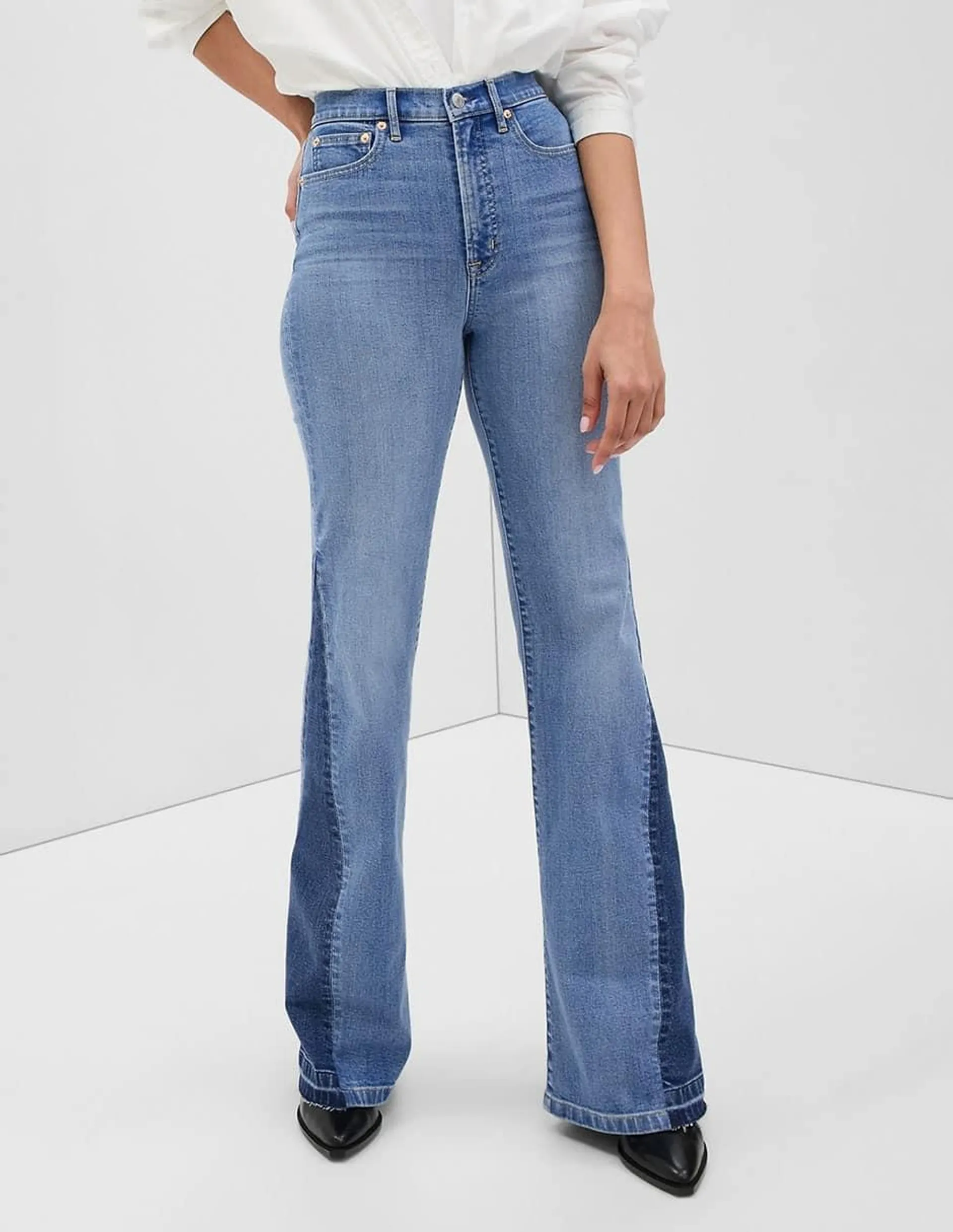 Jeans flare corte cintura alta para mujer