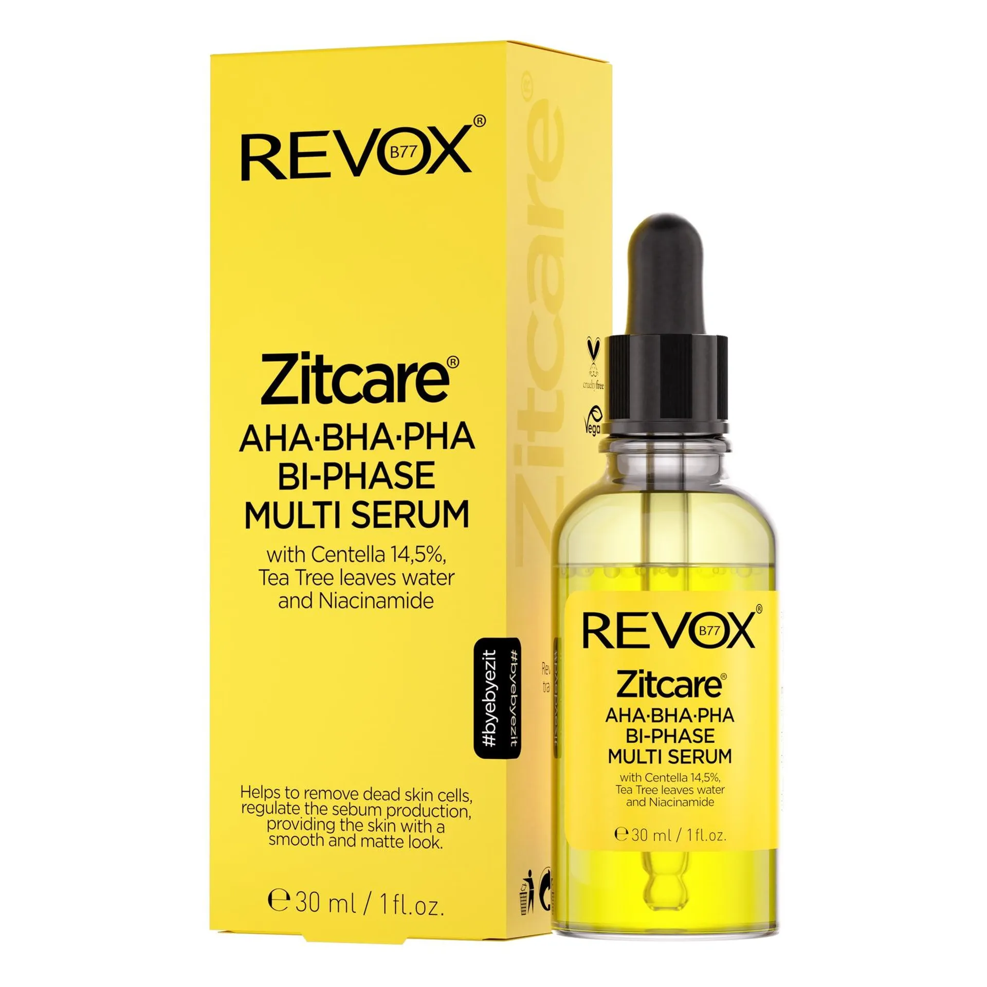 SERUM BIFÁSICO PARA PIEL GRASA O CON ACNÉ AHA · BHA · PHA - REVOX B77