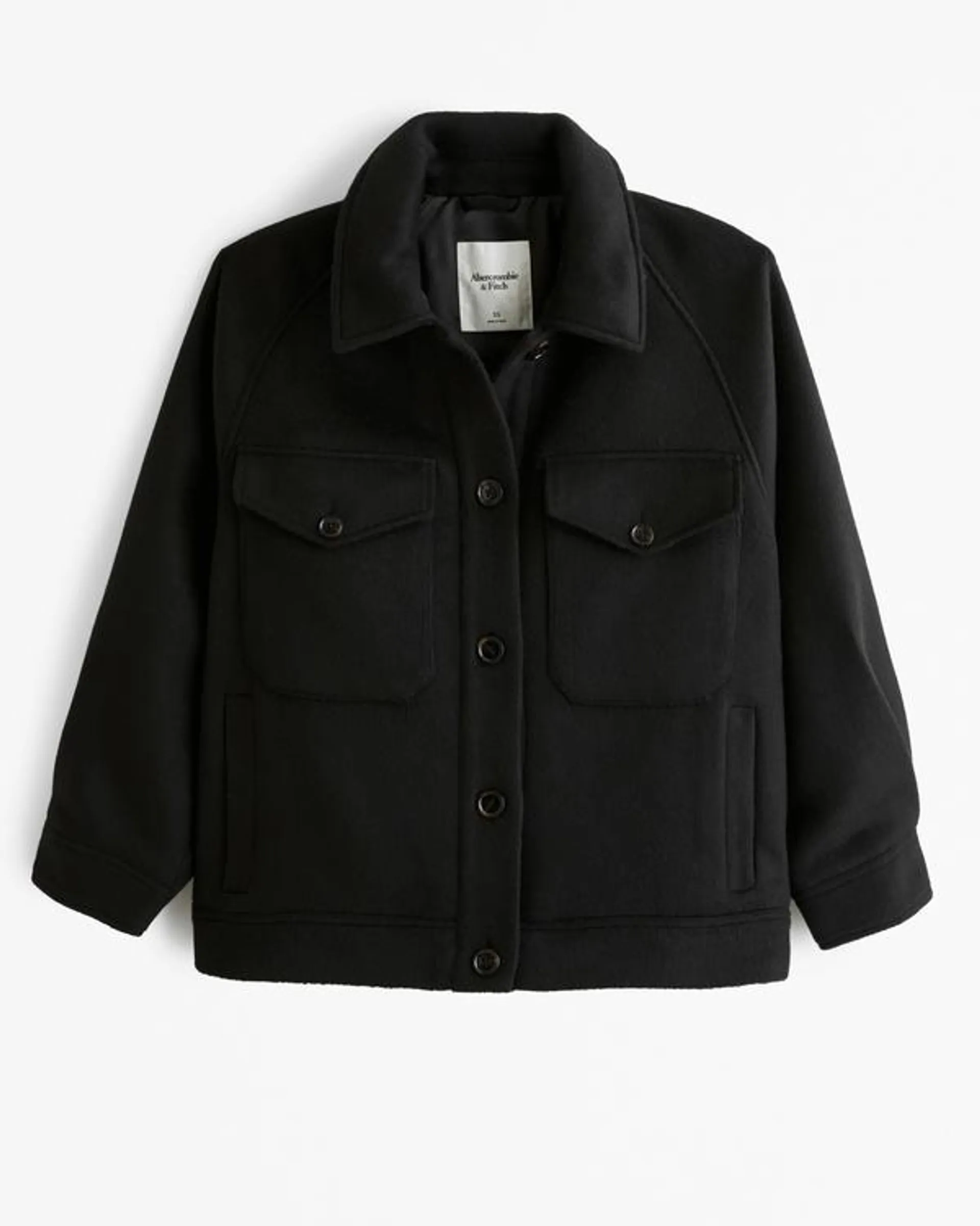 Wool-Blend Utility Shirt Jacket