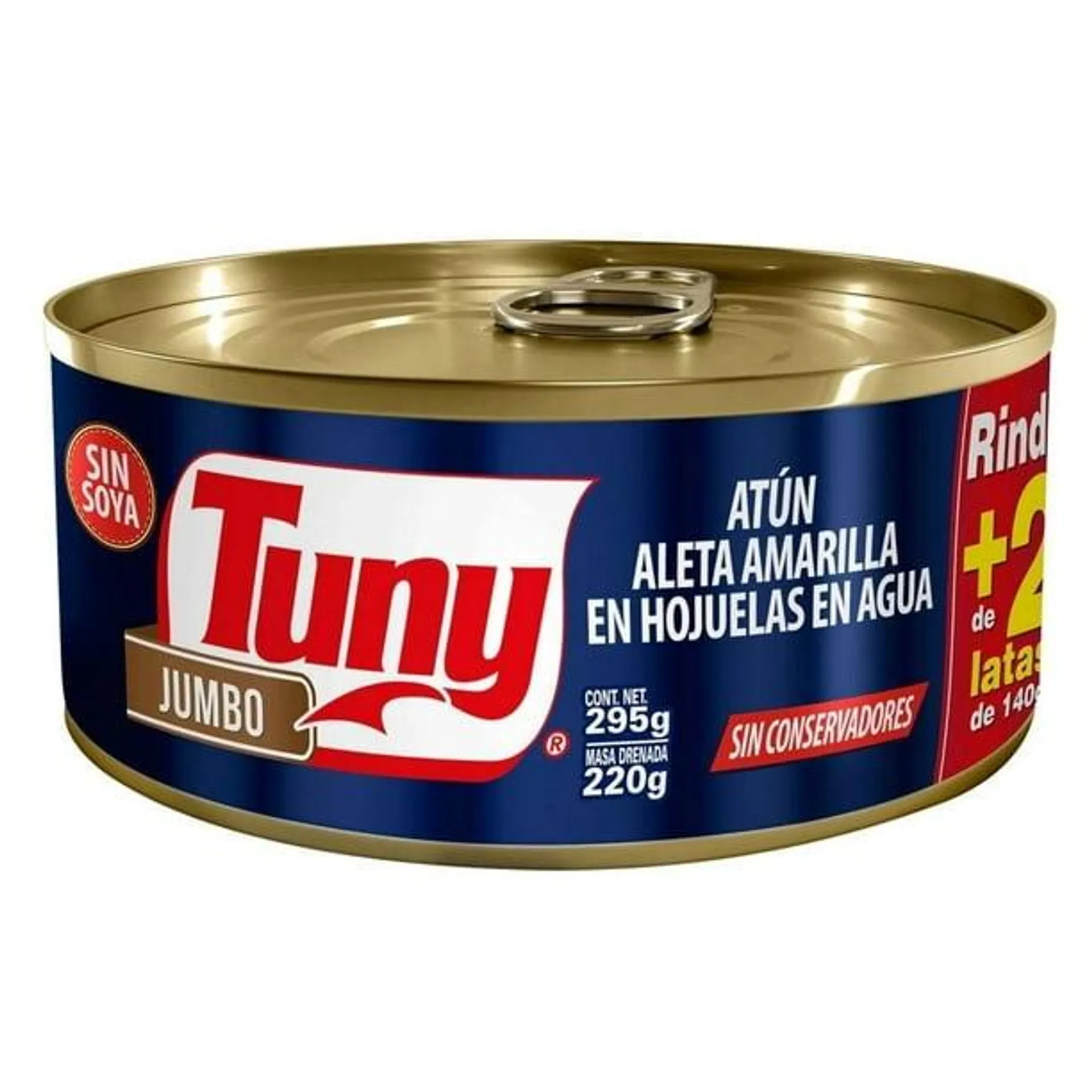 Atún Tuny light aleta amarilla en agua jumbo 295 g