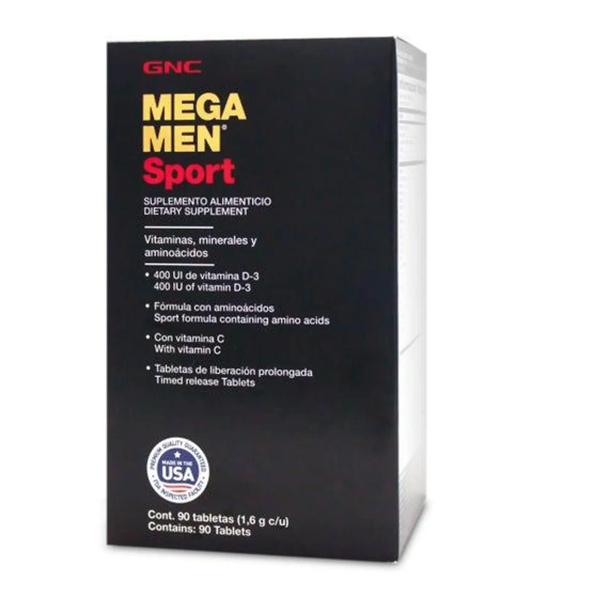 Mega Men Sport Vitaminas y Minerales Men's 90 Tabletas