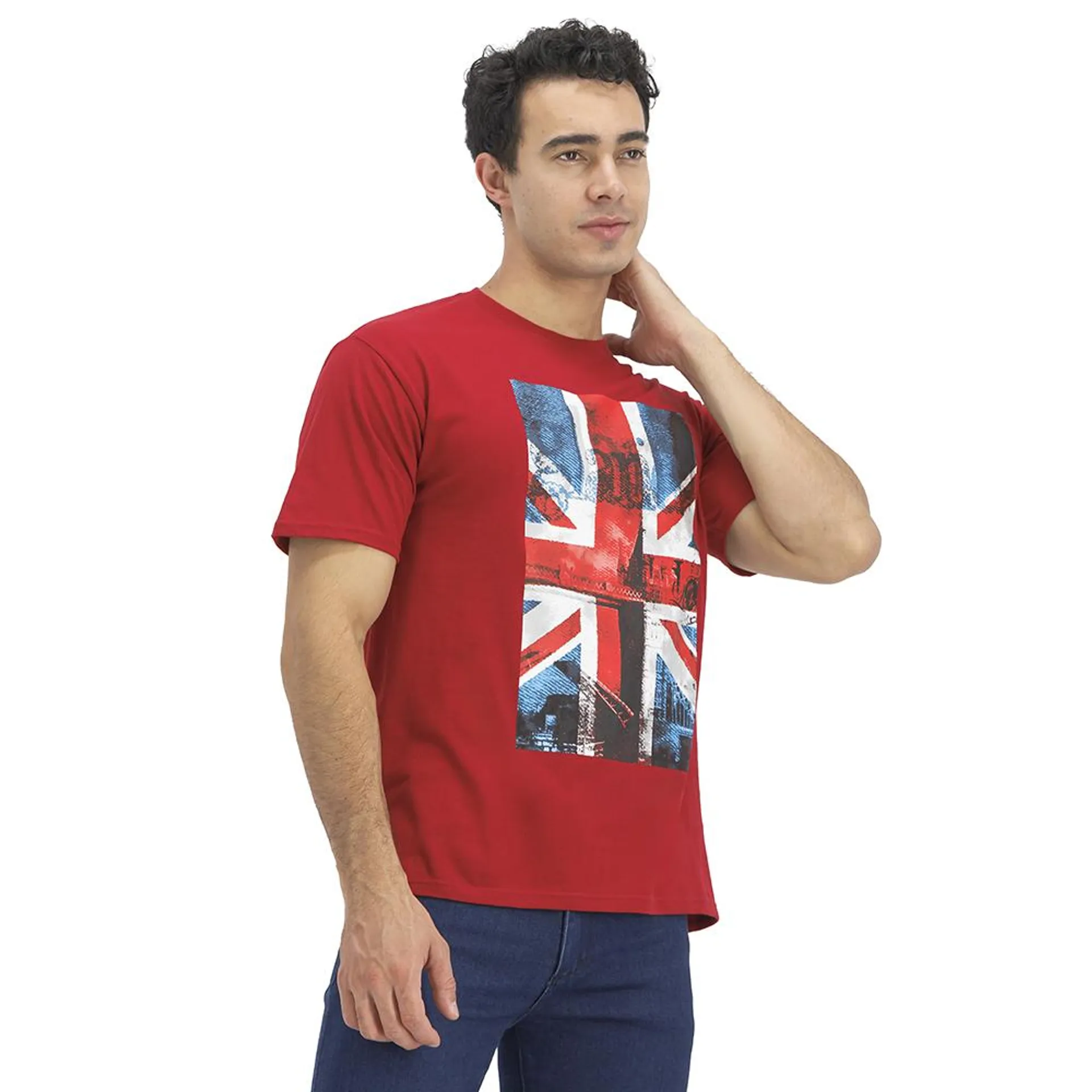 Playera Hummo Hombre Estampado Bandera Reino Unido