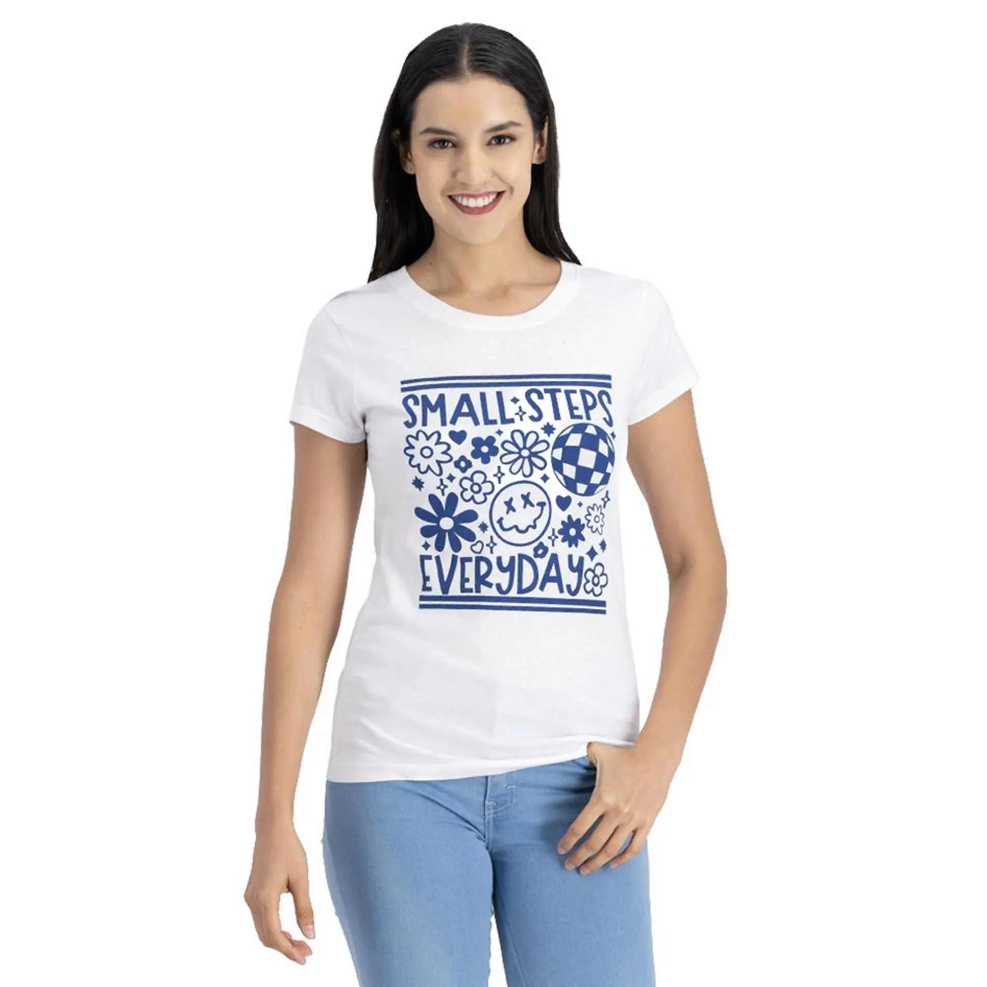 Playera Mujer Estampado Small Steps Everyday