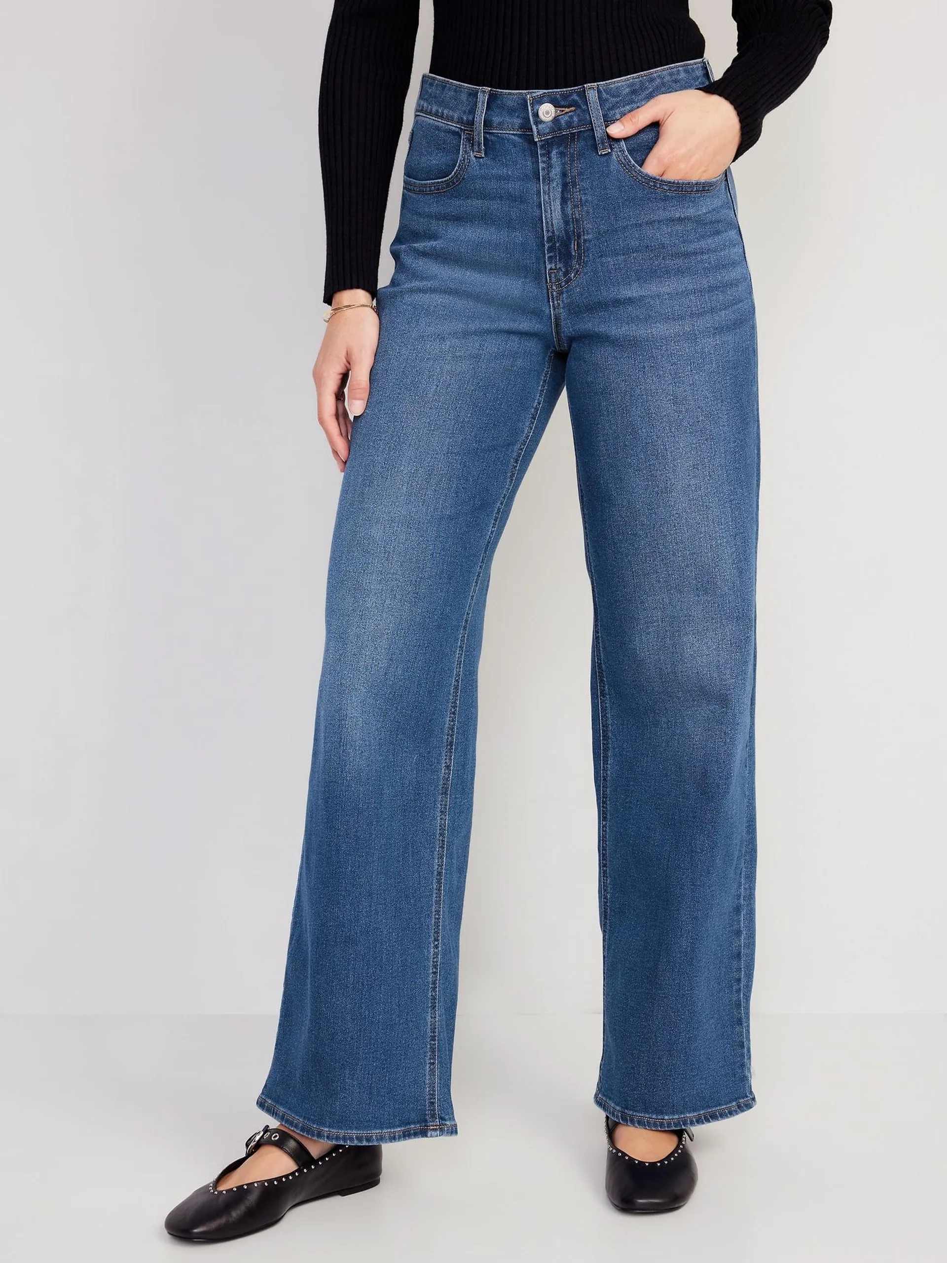 Jeans High Waisted Wow Wide Leg Old Navy para Mujer