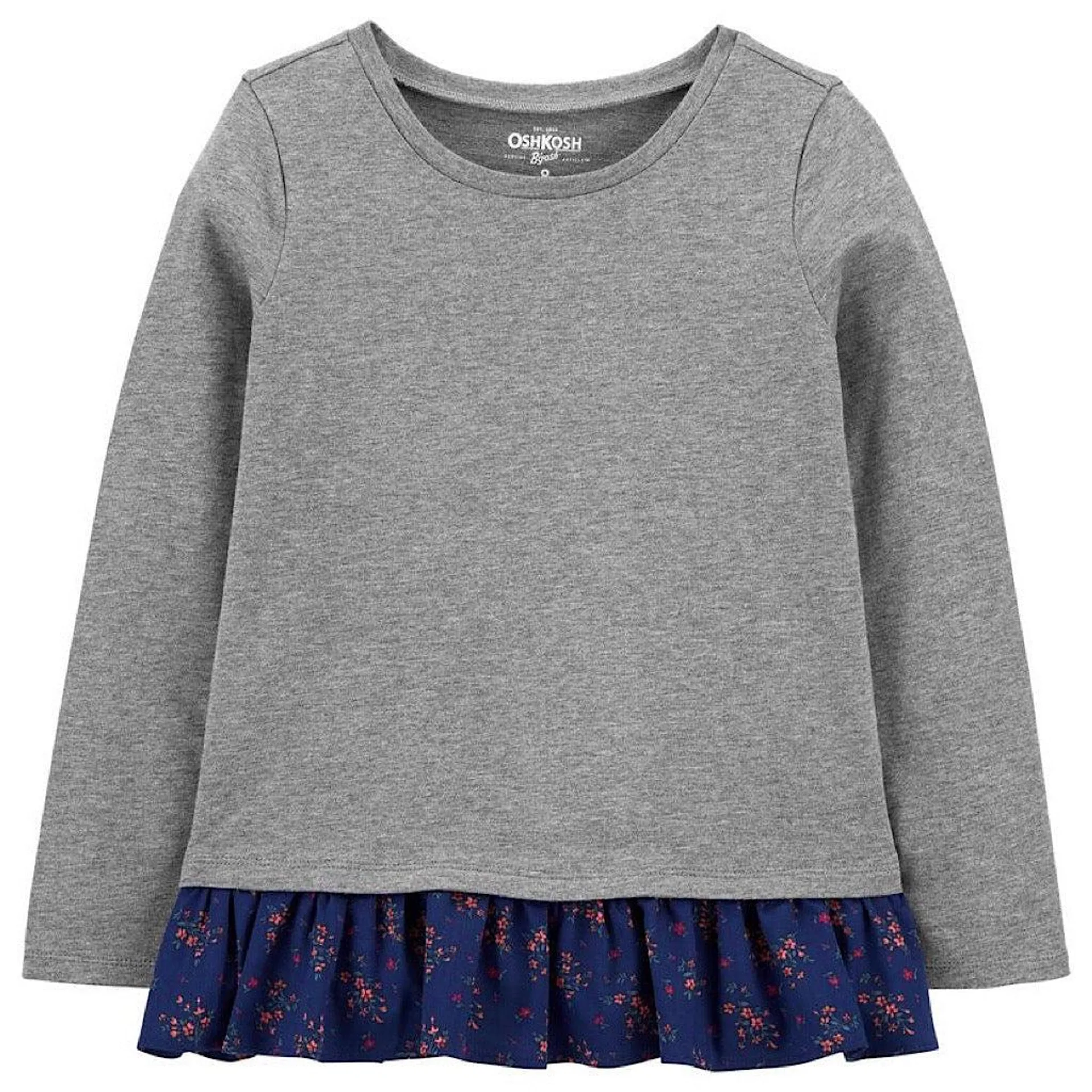 Blusa Oshkosh gris manga larga niña