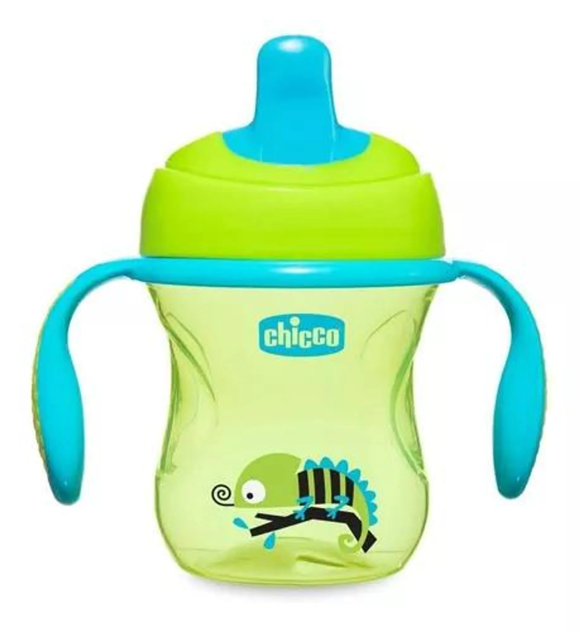 Vaso para bebés con aza antiderrame Chicco Training Cup con sorbete color light blue de 200mL