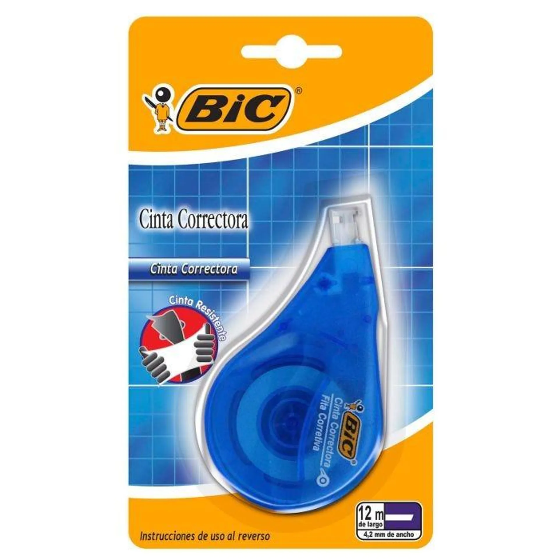 Cinta Correctora Bic Azul 4.2 mm x 12 m. Bl/1