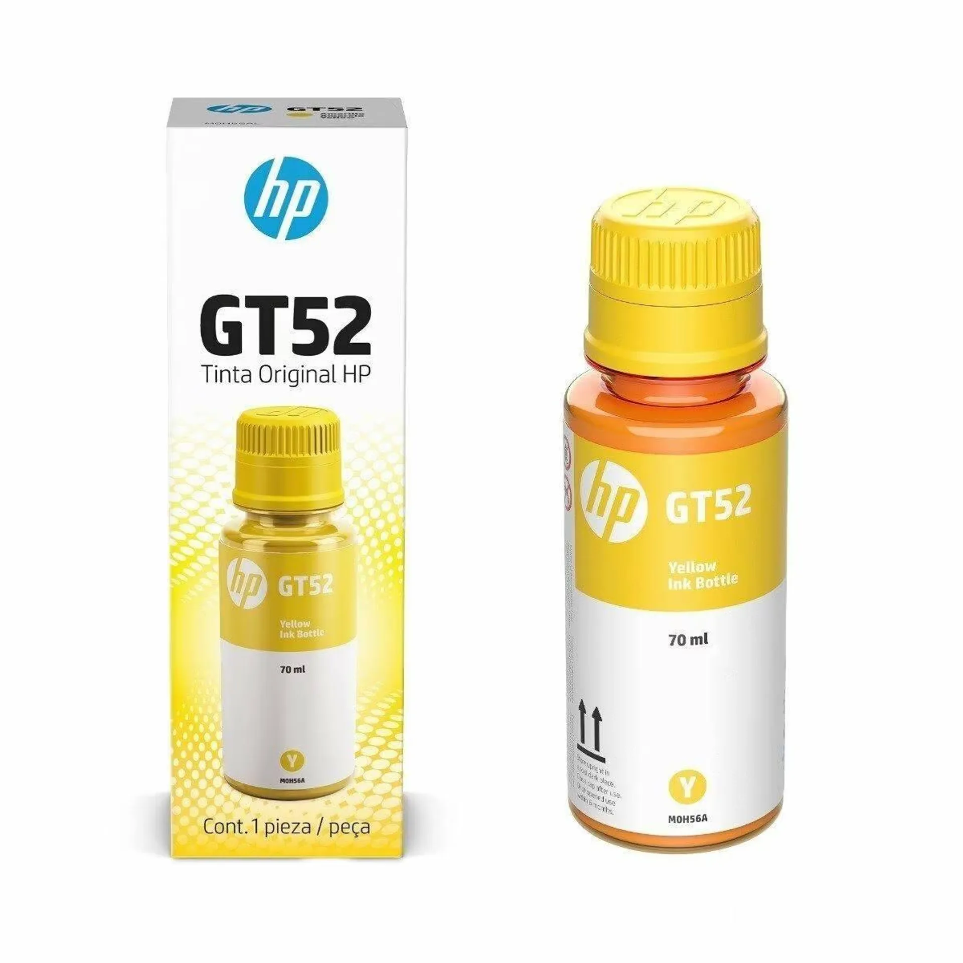 Botella De Tinta Hp Gt52 Amarillo 70Ml M0H56Al