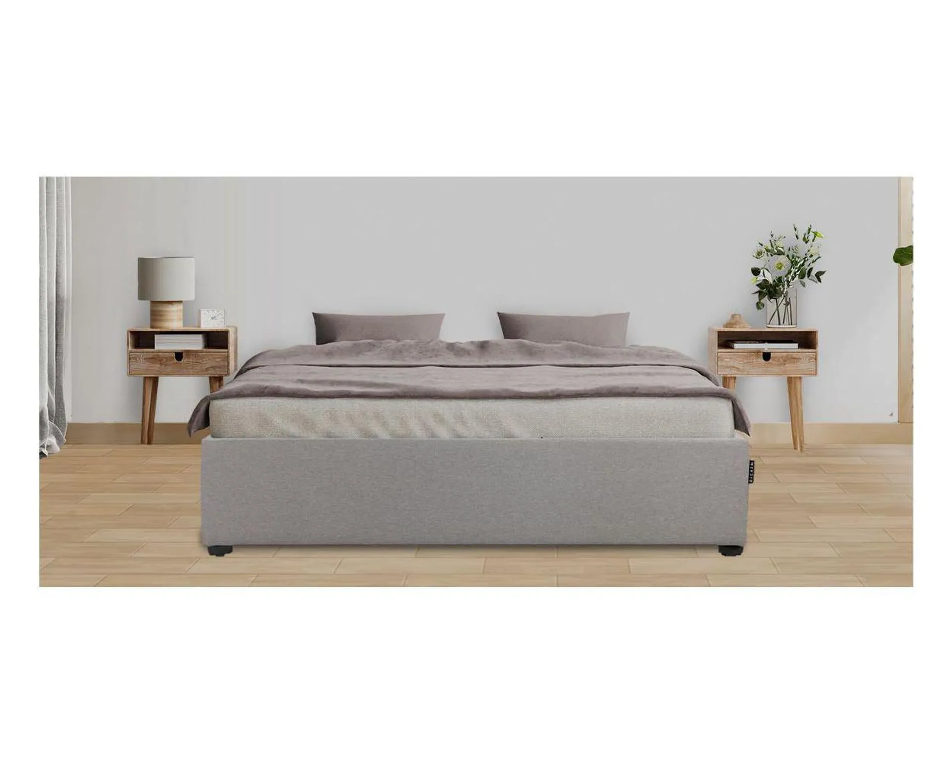 Base De Cama Queen Size Kuant Gris
