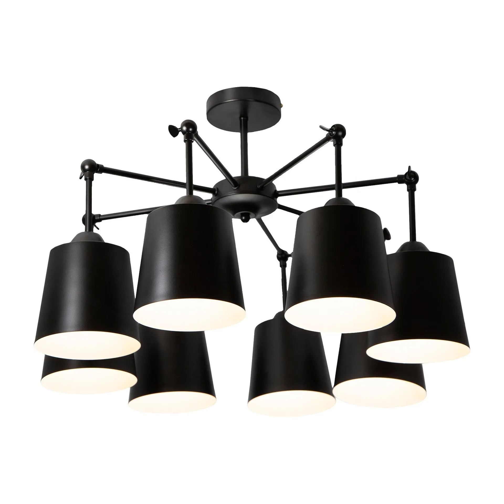 Lámpara de Techo Negro Mate Dark Decor E27 40W 8 Luces