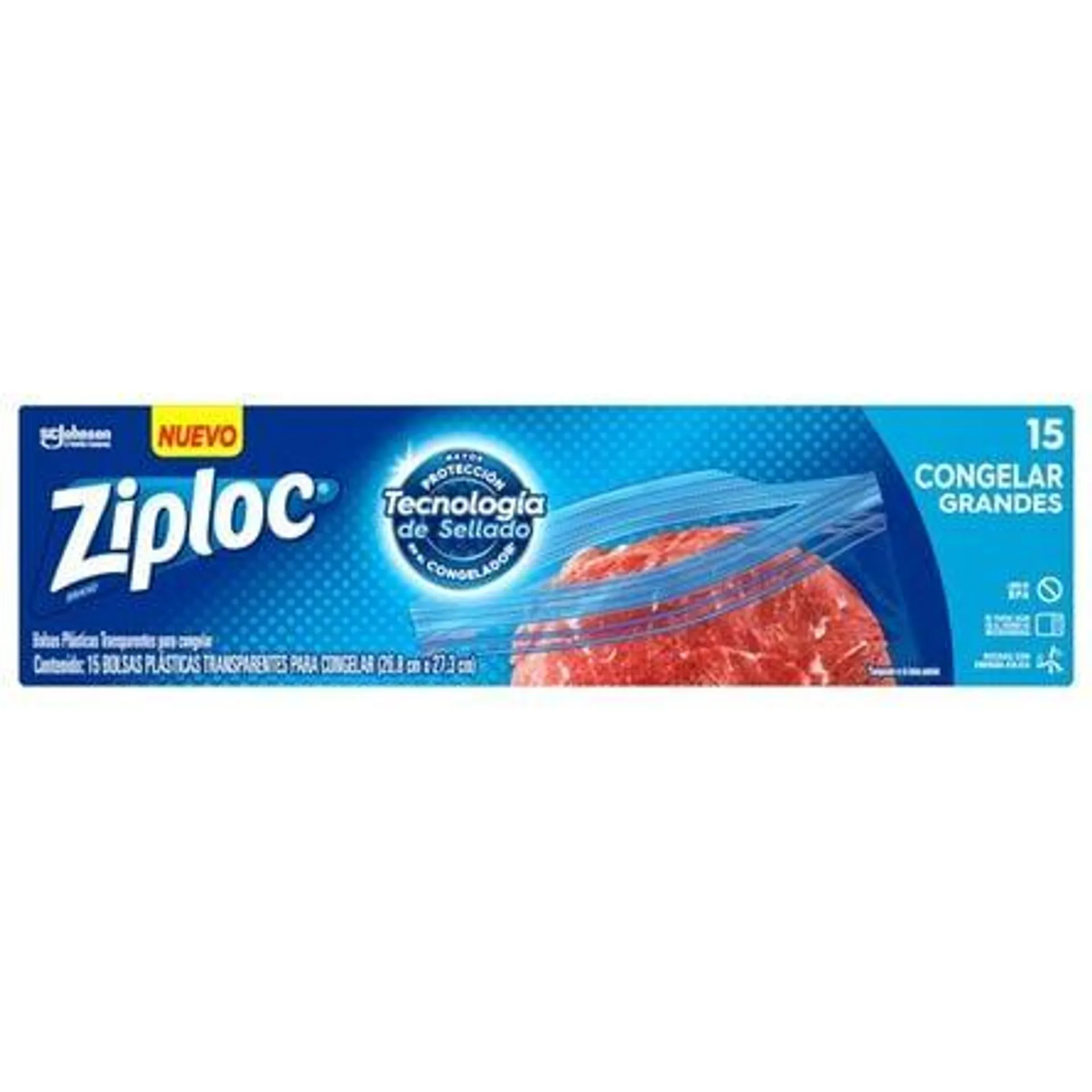 Bolsas Herméticas Grandes Ziploc Congelar 15 pzas