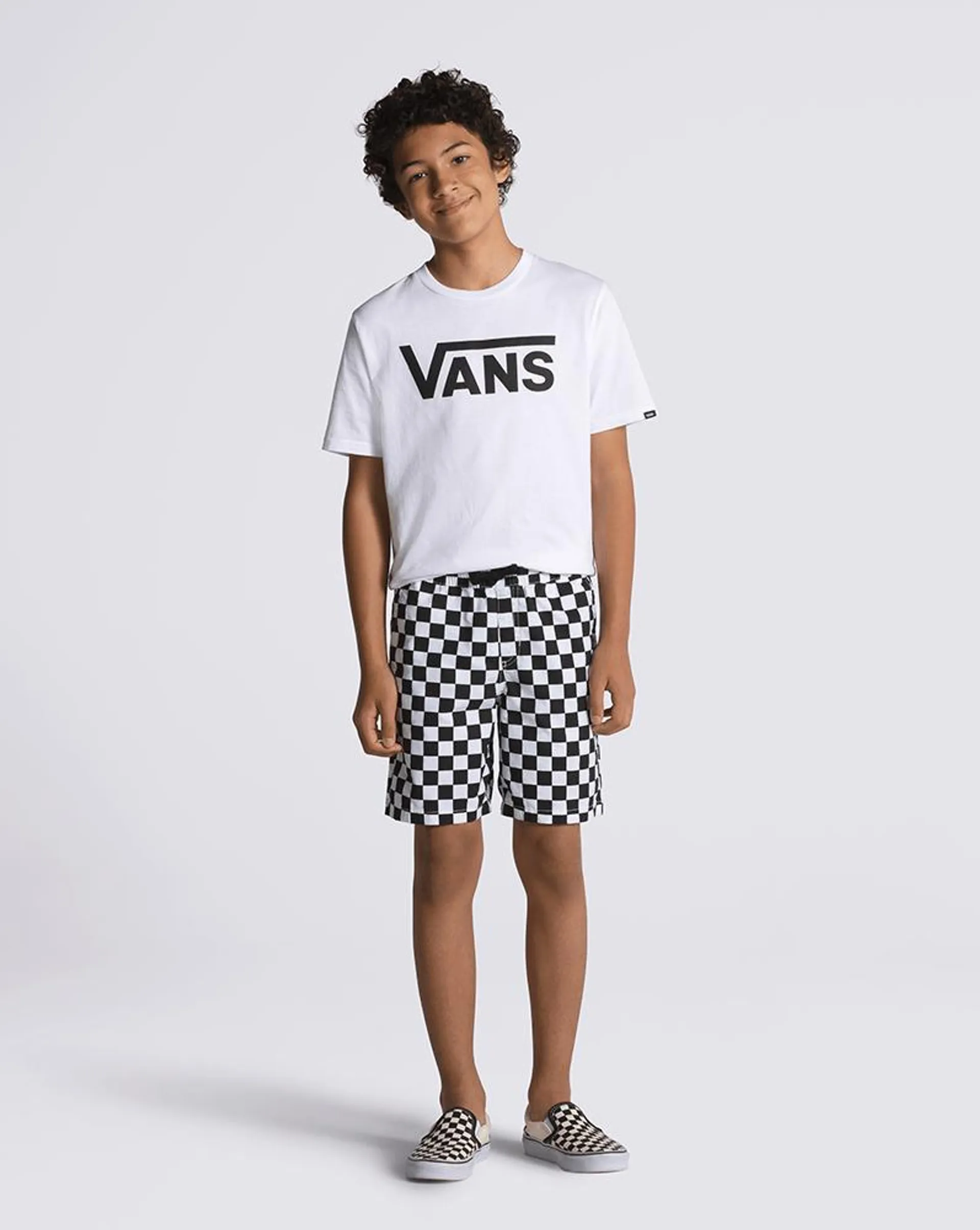 Shorts Range Elastic Waist Short Ii Boys Negro/Blanco E705