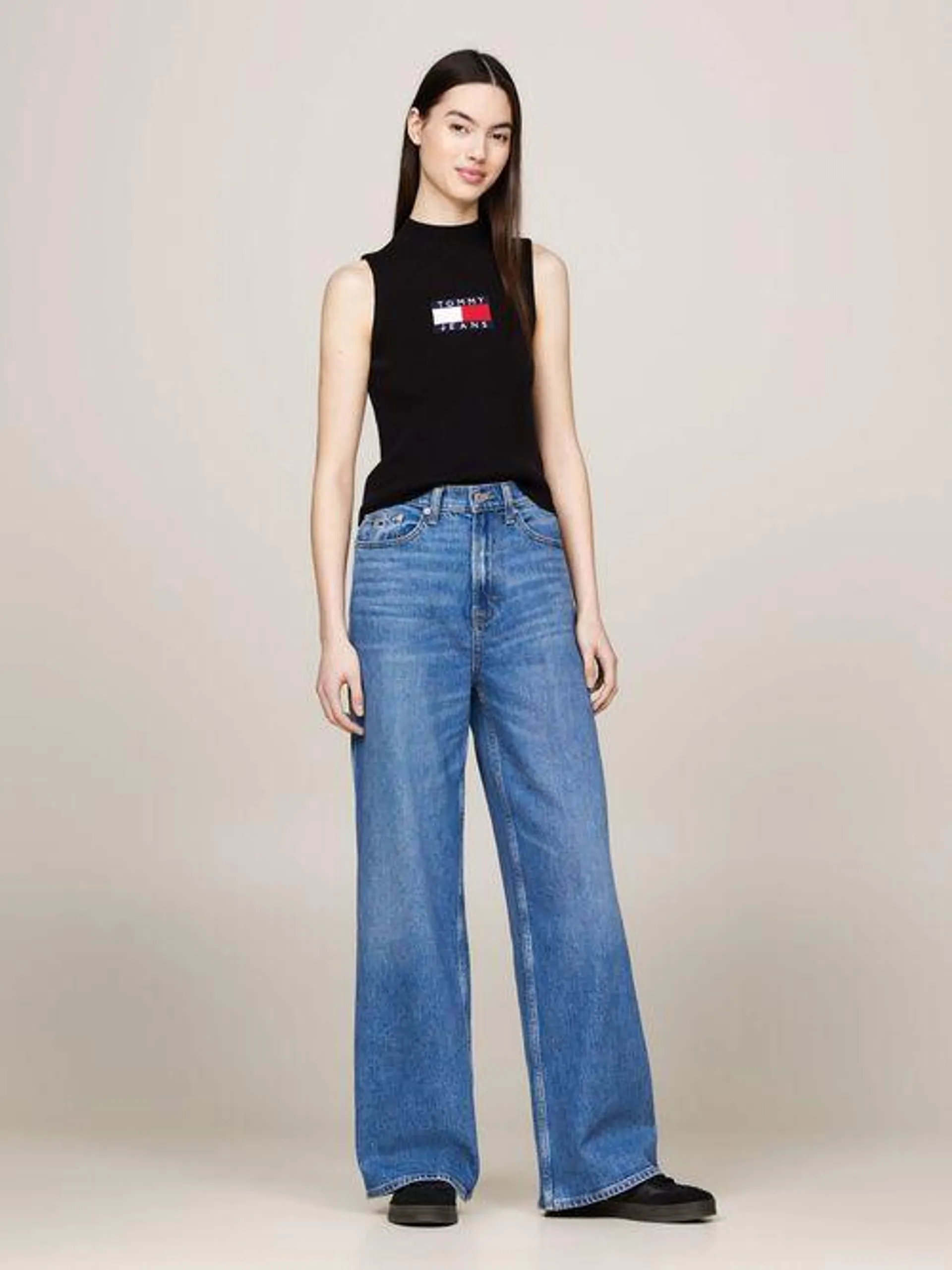 Suéter sin mangas de punto elástico de mujer Tommy Jeans