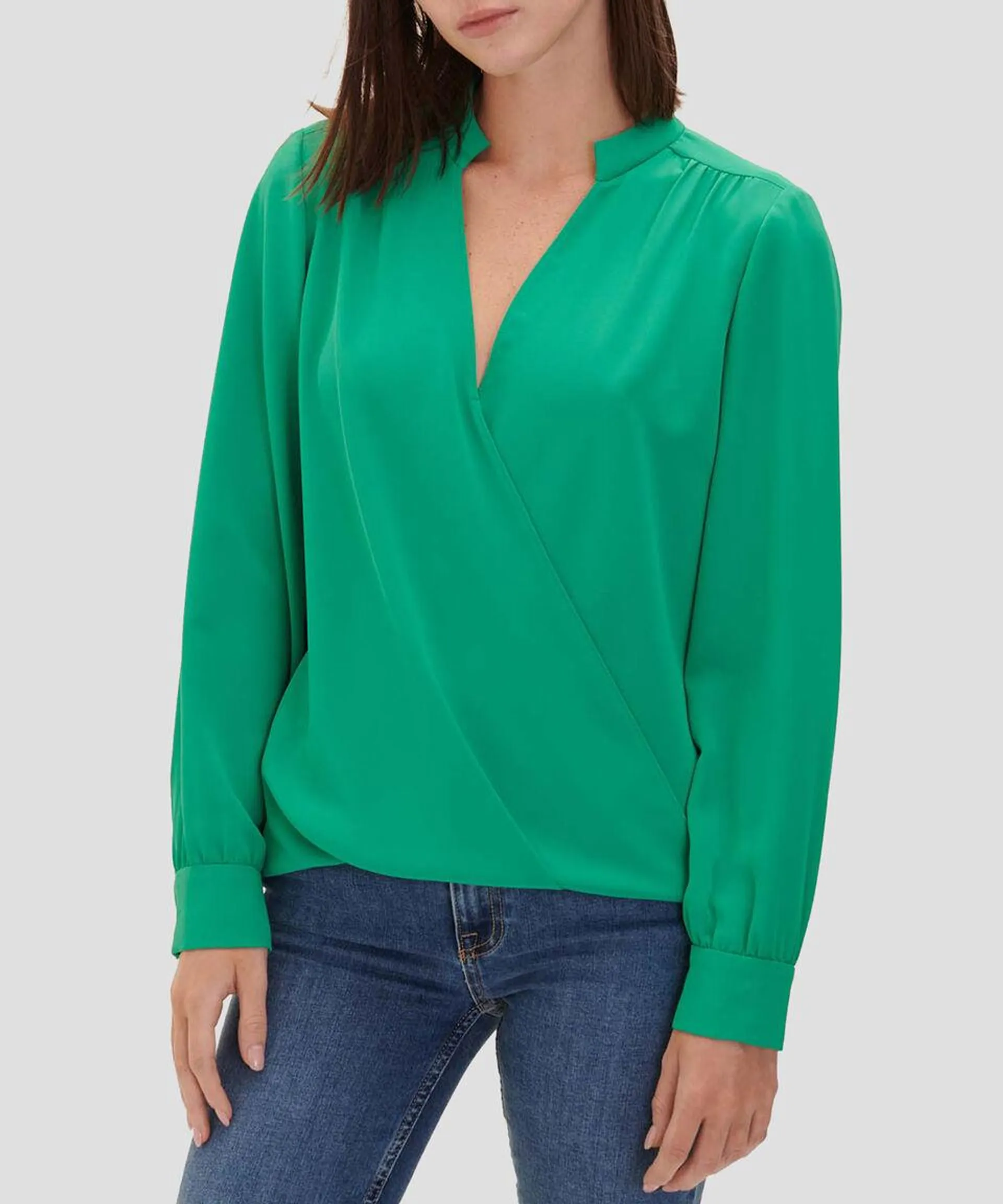 Blusa Envolvente Cuello Mao Escote V Mujer