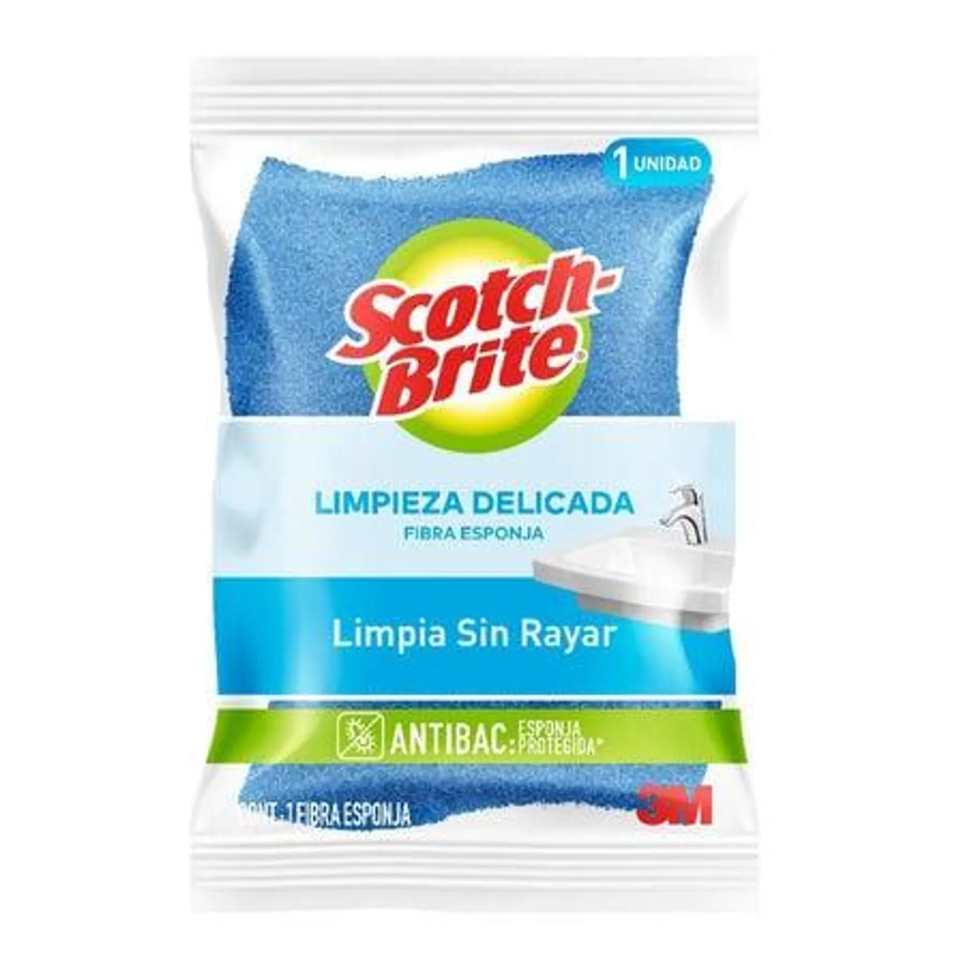 Fibra Esponja Cero Rayas Baño Scotch-Brite 1 pieza