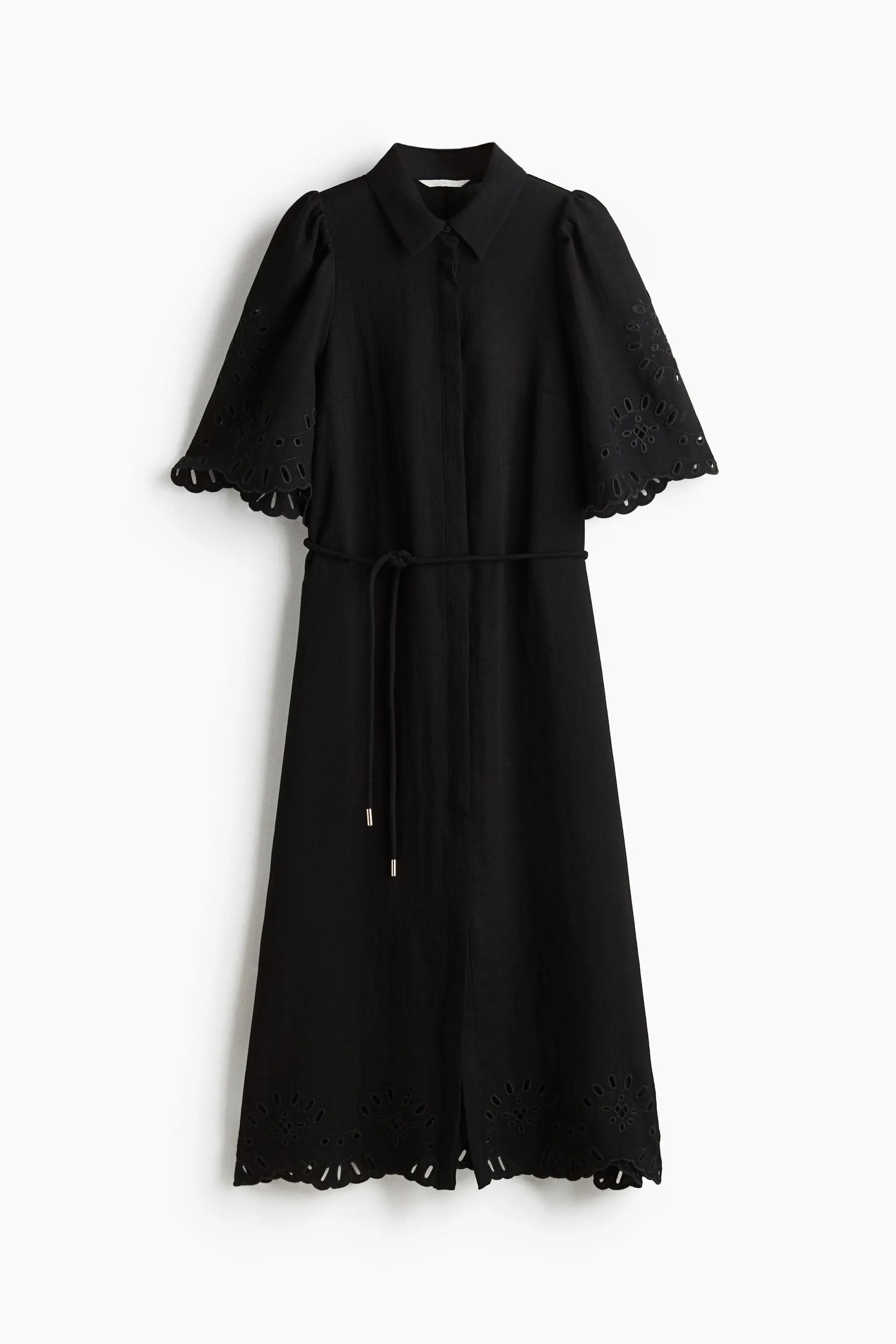 Vestido camisa en bordado inglés
