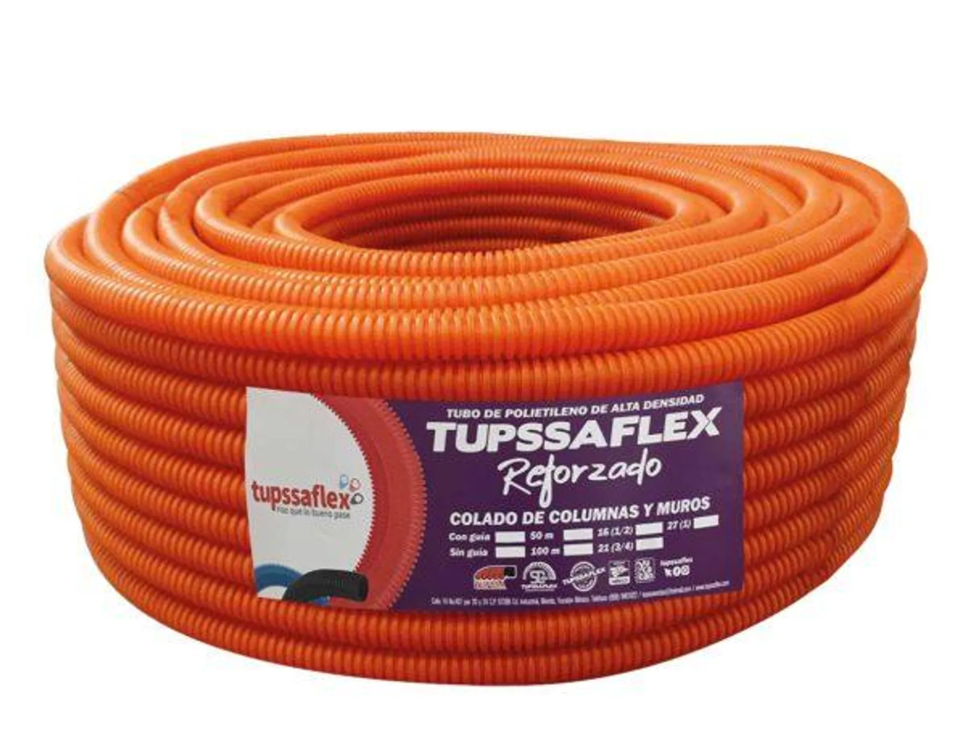 Tupssaflex Corrugado con guía – 3/4″ – 50 mts – TF3/4X50G