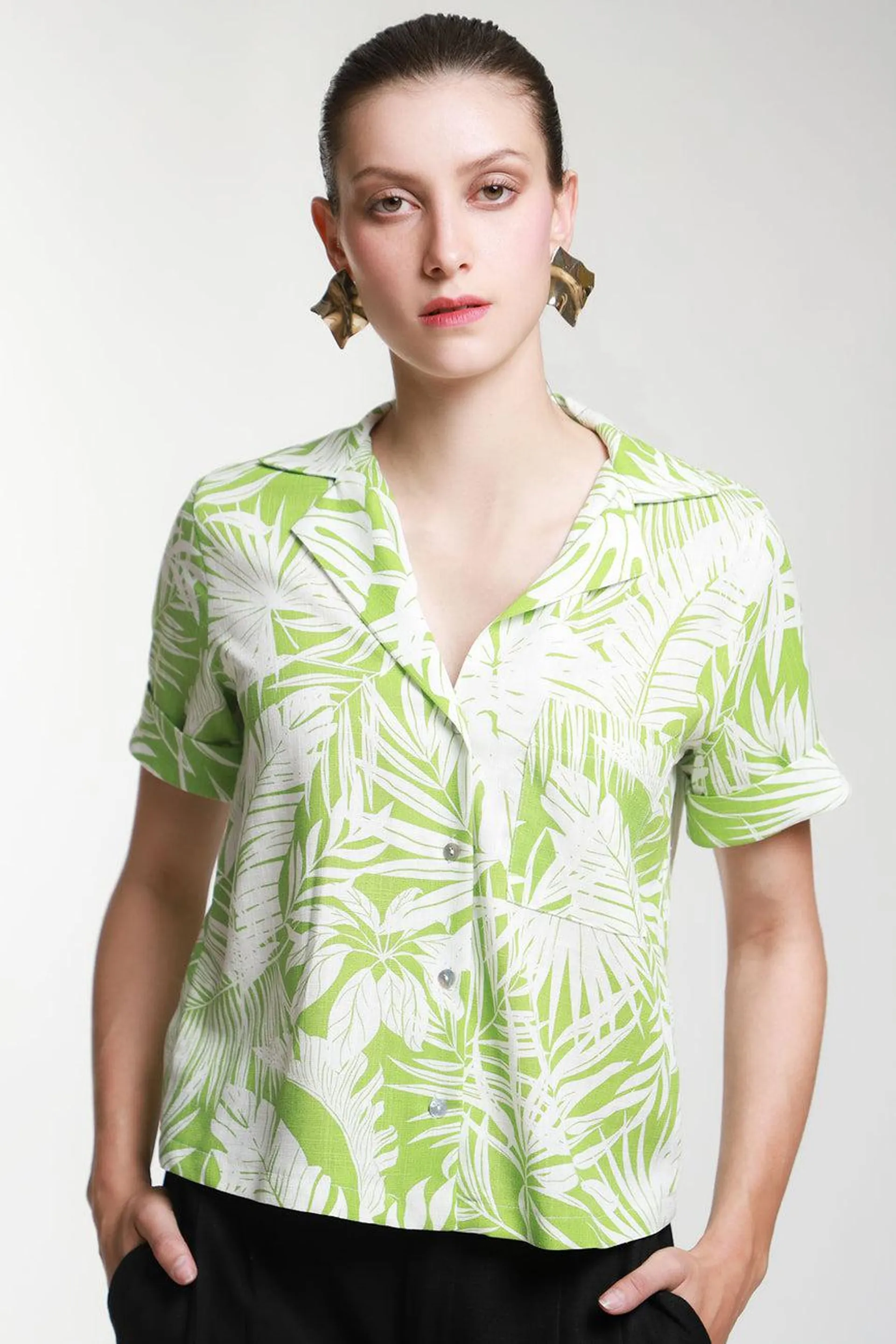 Blusa Estampada Estilo Resort