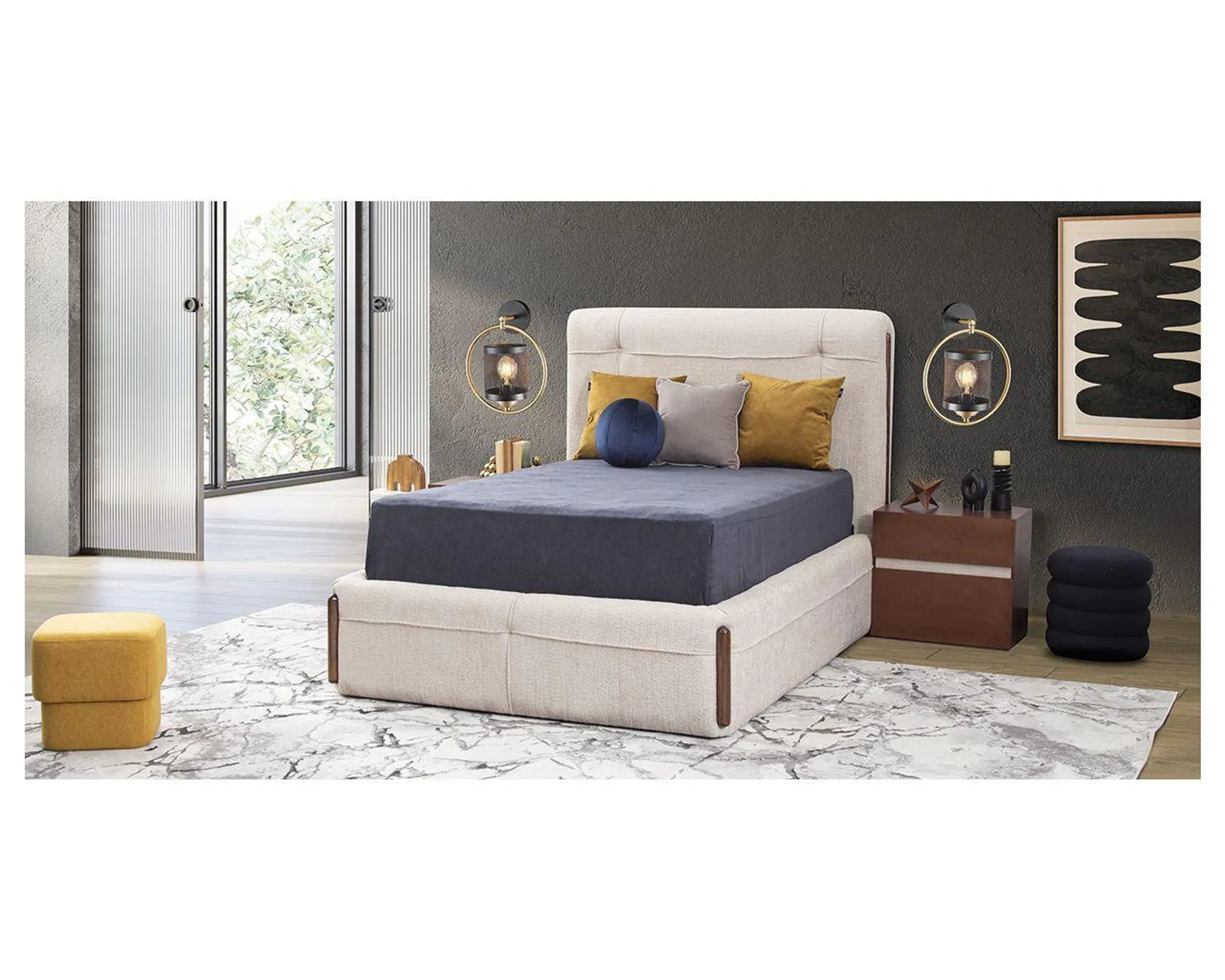 Cama Matrimonial Namora Beige