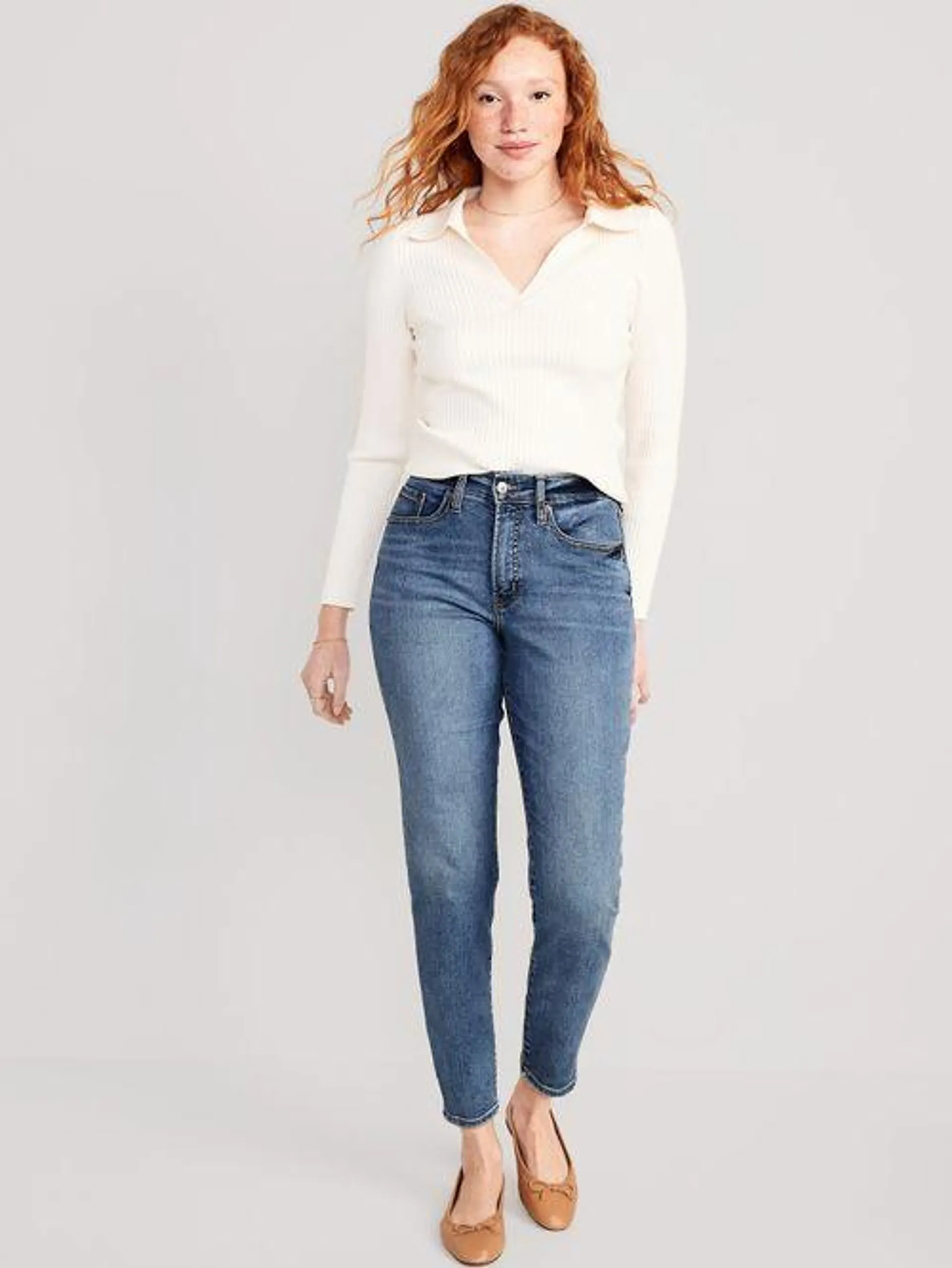 Jeans Old Navy High-Waisted O.G. Straight Ankle para Mujer