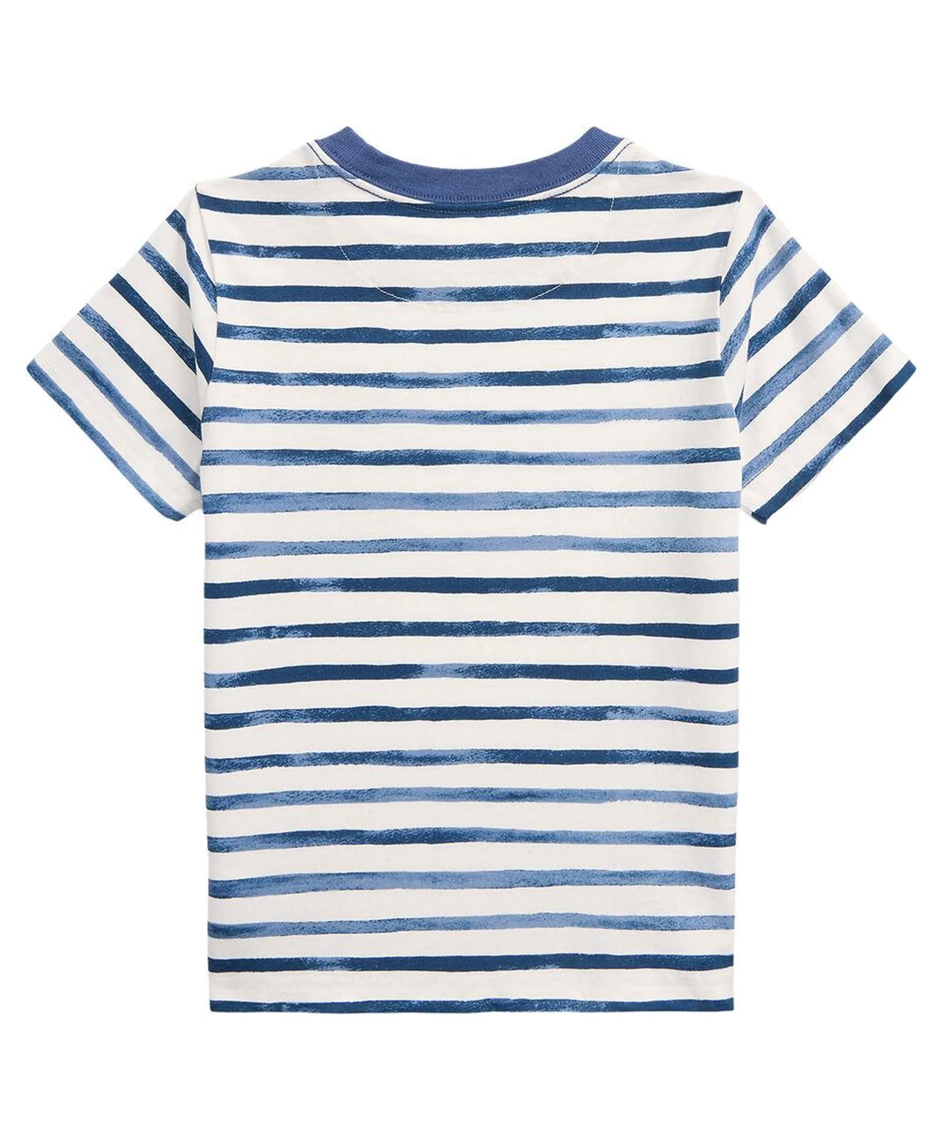 Playera de cuello redondo y manga corta con rayas Niño