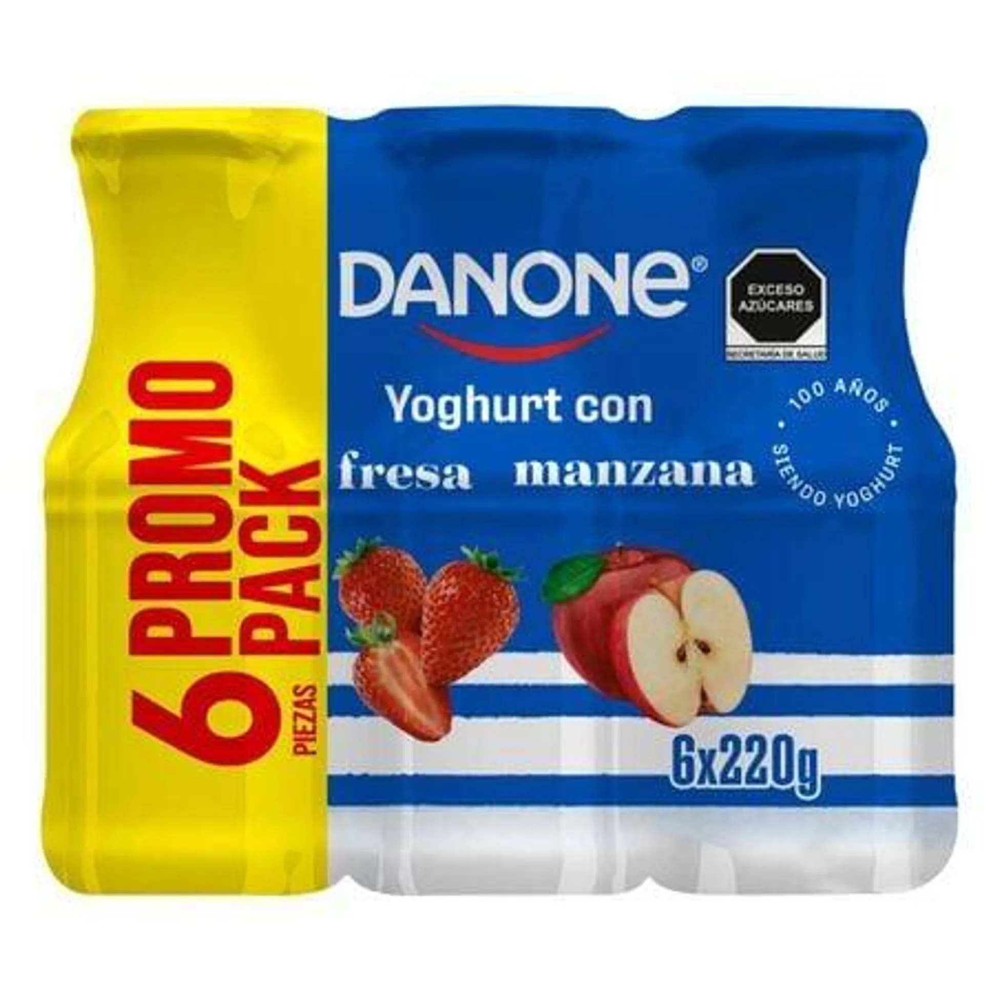 Yoghurt Danone Bebible con Fresa y Manzana 6 piezas de 220 gr c/u