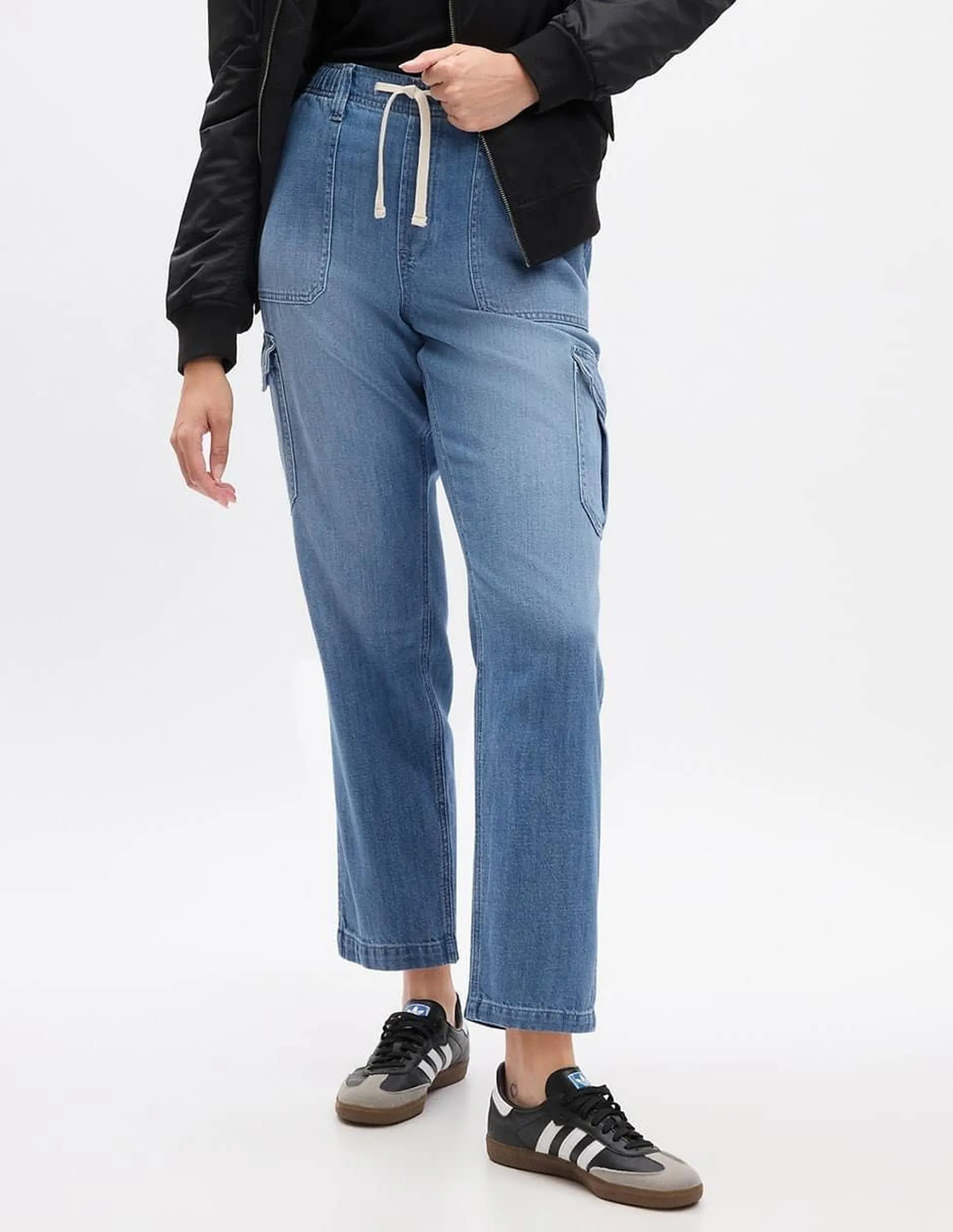 Jeans loose corte cintura para mujer