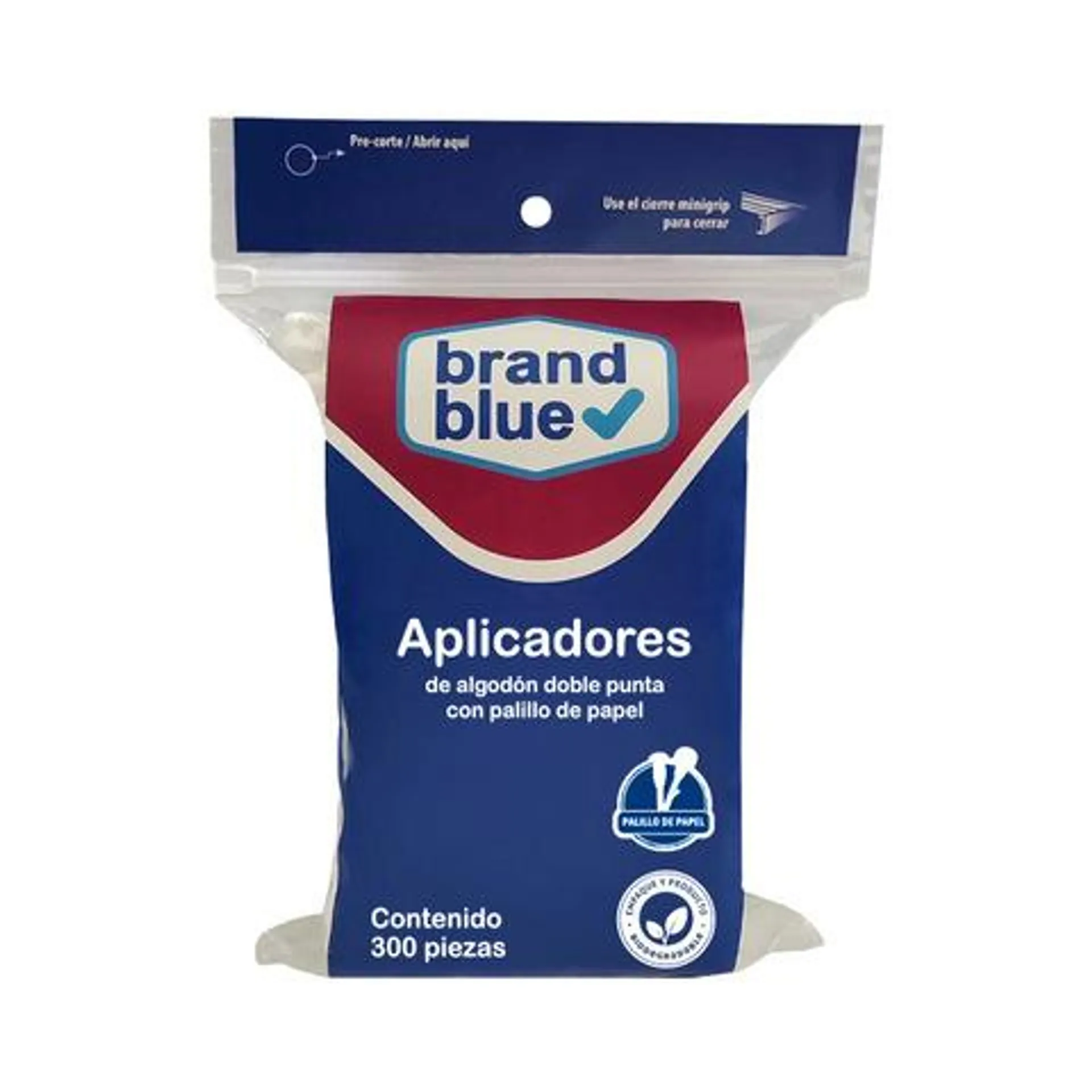 Brand Blue Hisopos de Algodón con Palito de Papel