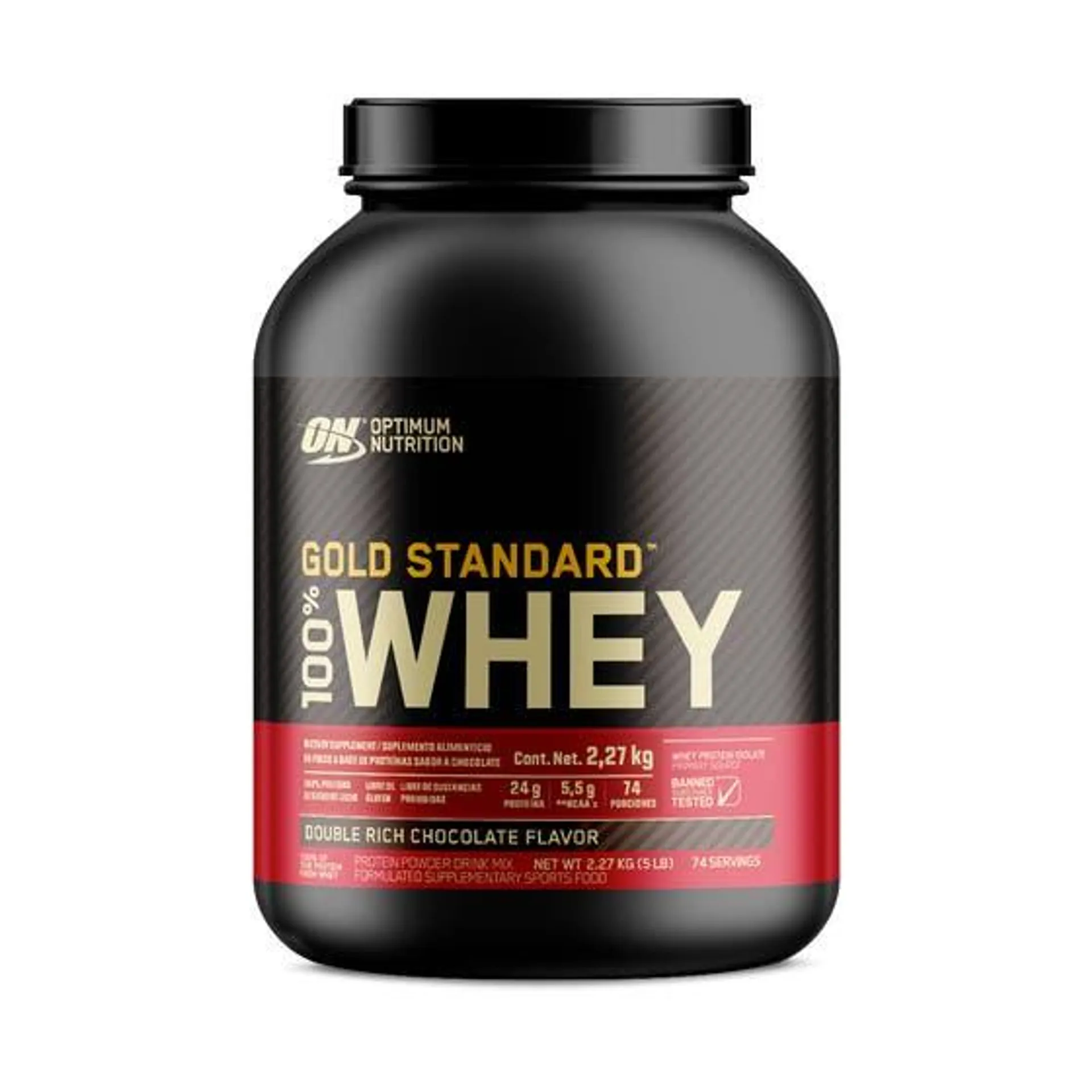 Gold Standard 100% Whey Proteína de suero de leche Optimum Nutrition Chocolate 5 Libras