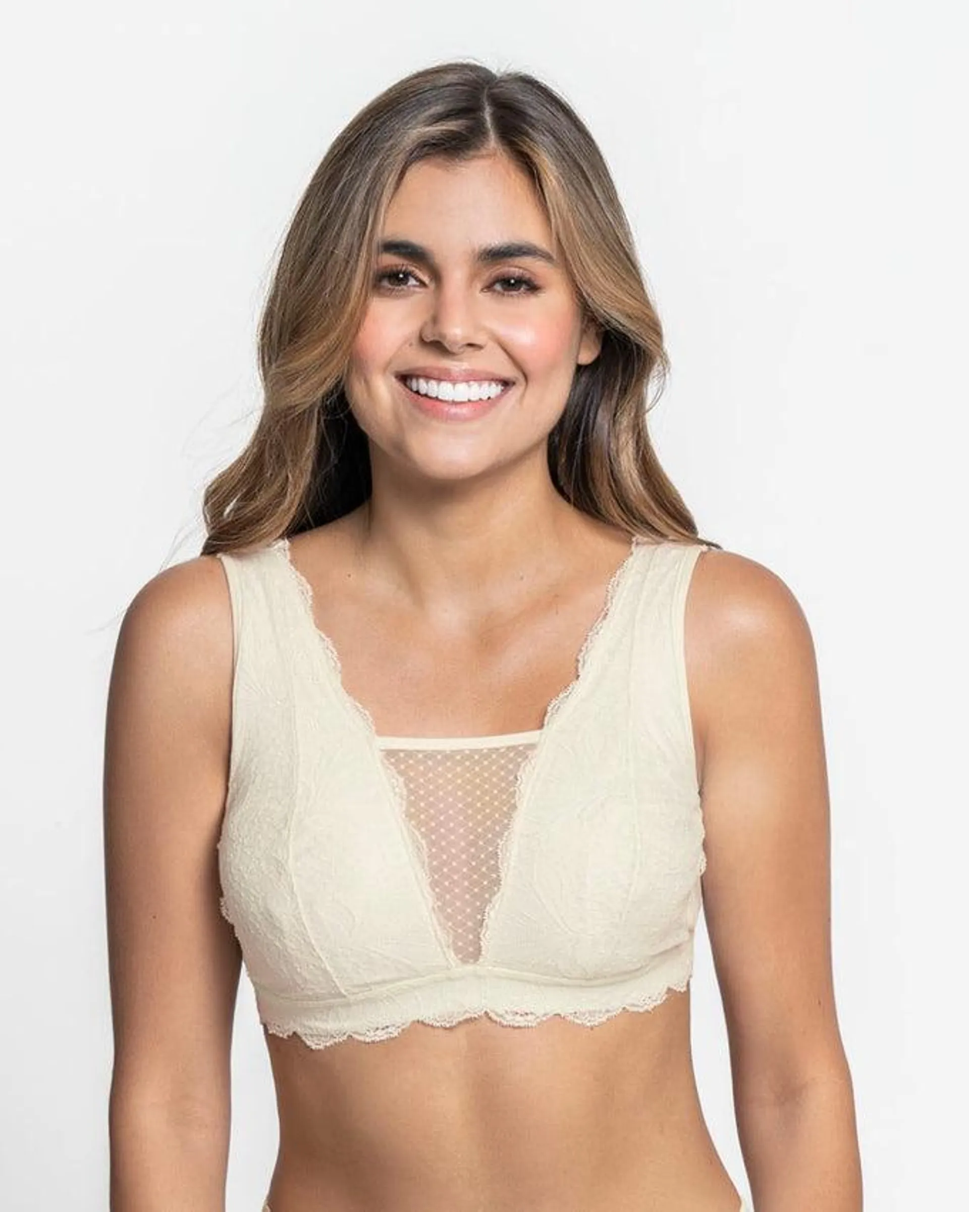 Bralette multiusos Sexy Siempre en encaje ideal para prótesis de mastectomía