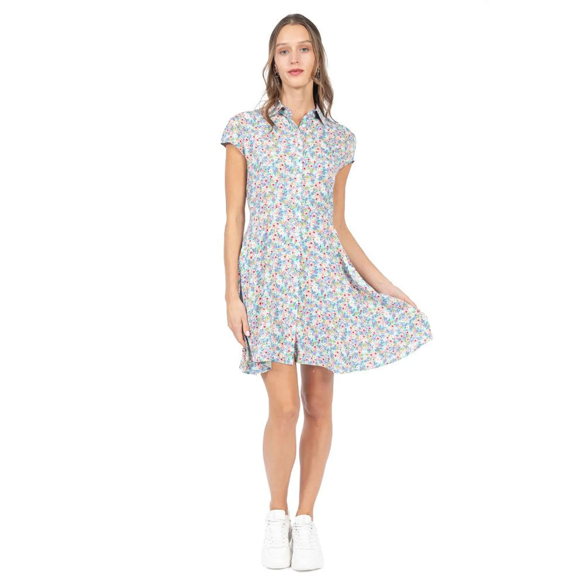 VESTIDO CORTO PRINTED FLOWERS PARA DAMA FOREVER 21