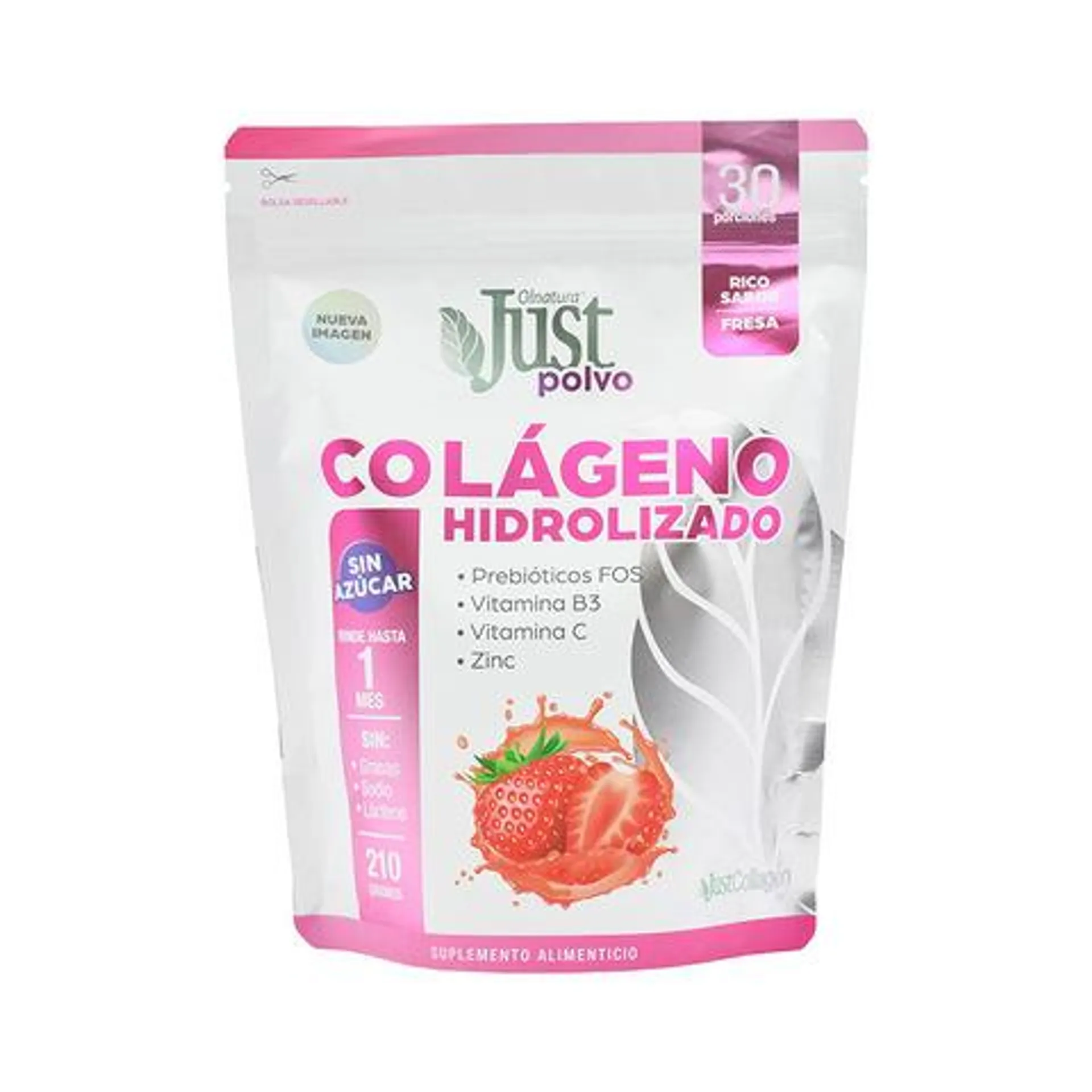 Just Colágeno Hidrolizado collagen Polvo Sabor fresa