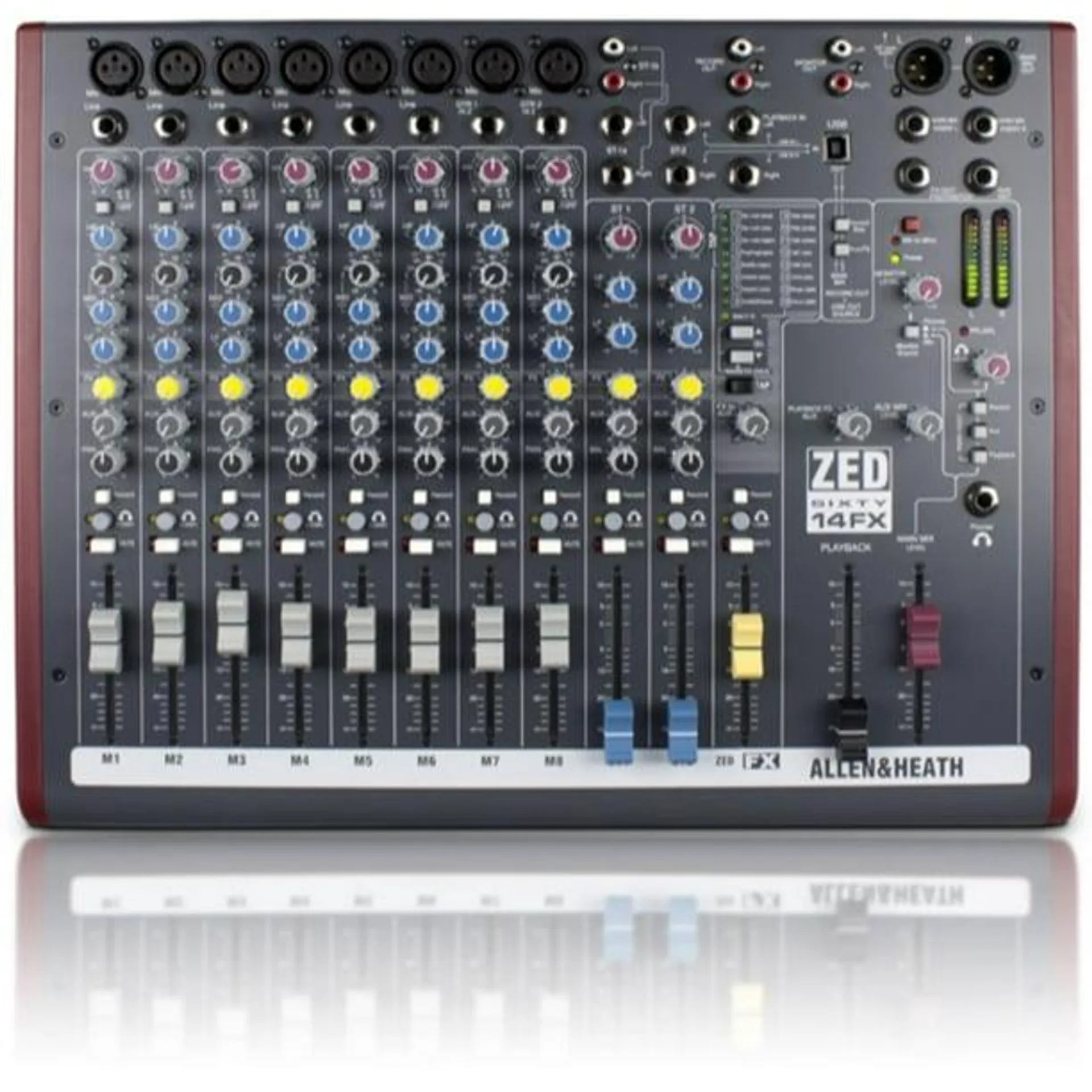 Mezcladora ZED-6014FX Allen&Heath 8 Canales Mono 16 Efectos Internos ALLEN & HEATH Ecualizador de 3 Bandas