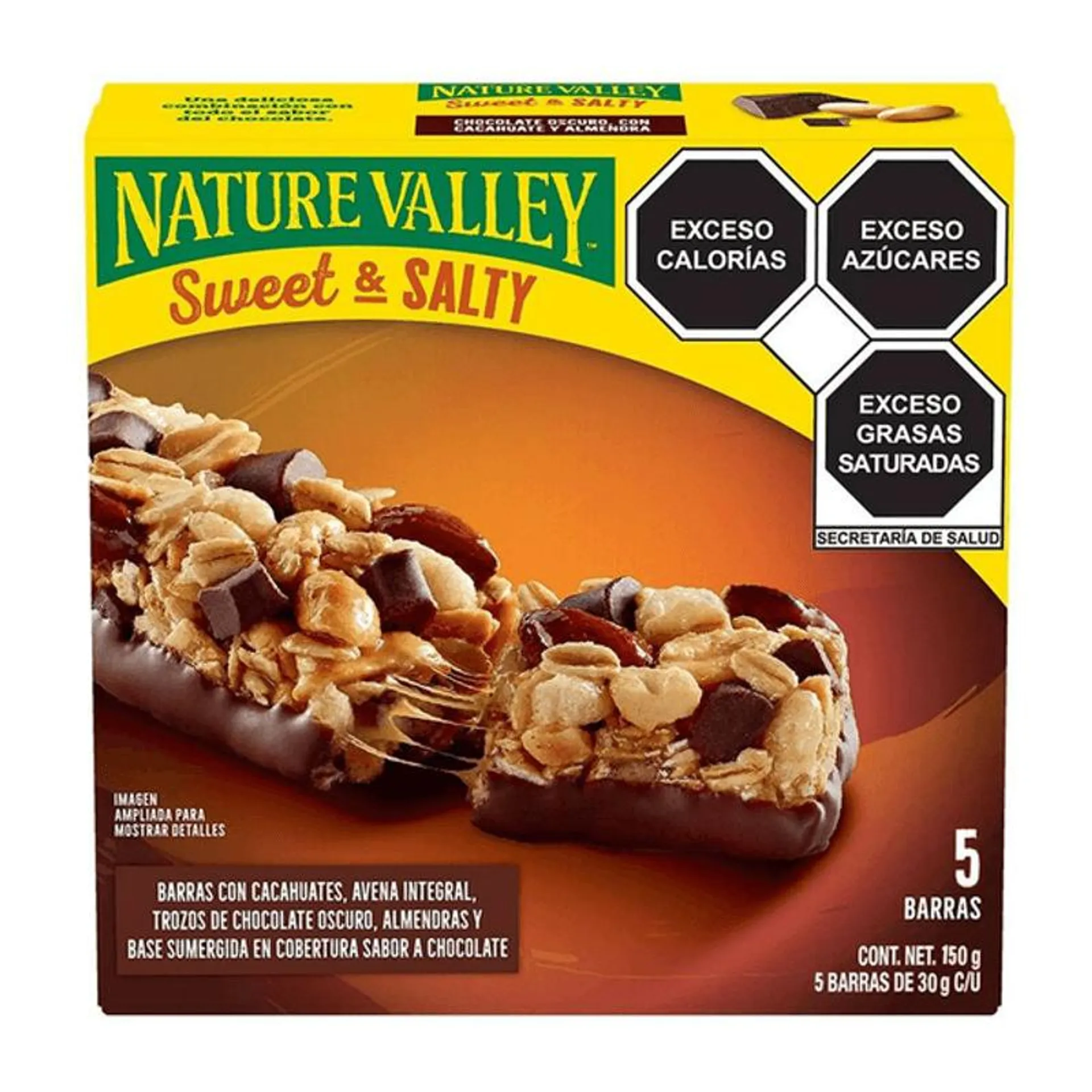 Nature Valley Barras Sweet & Salty cacahuate y trozos de chocolate oscuro 150 g