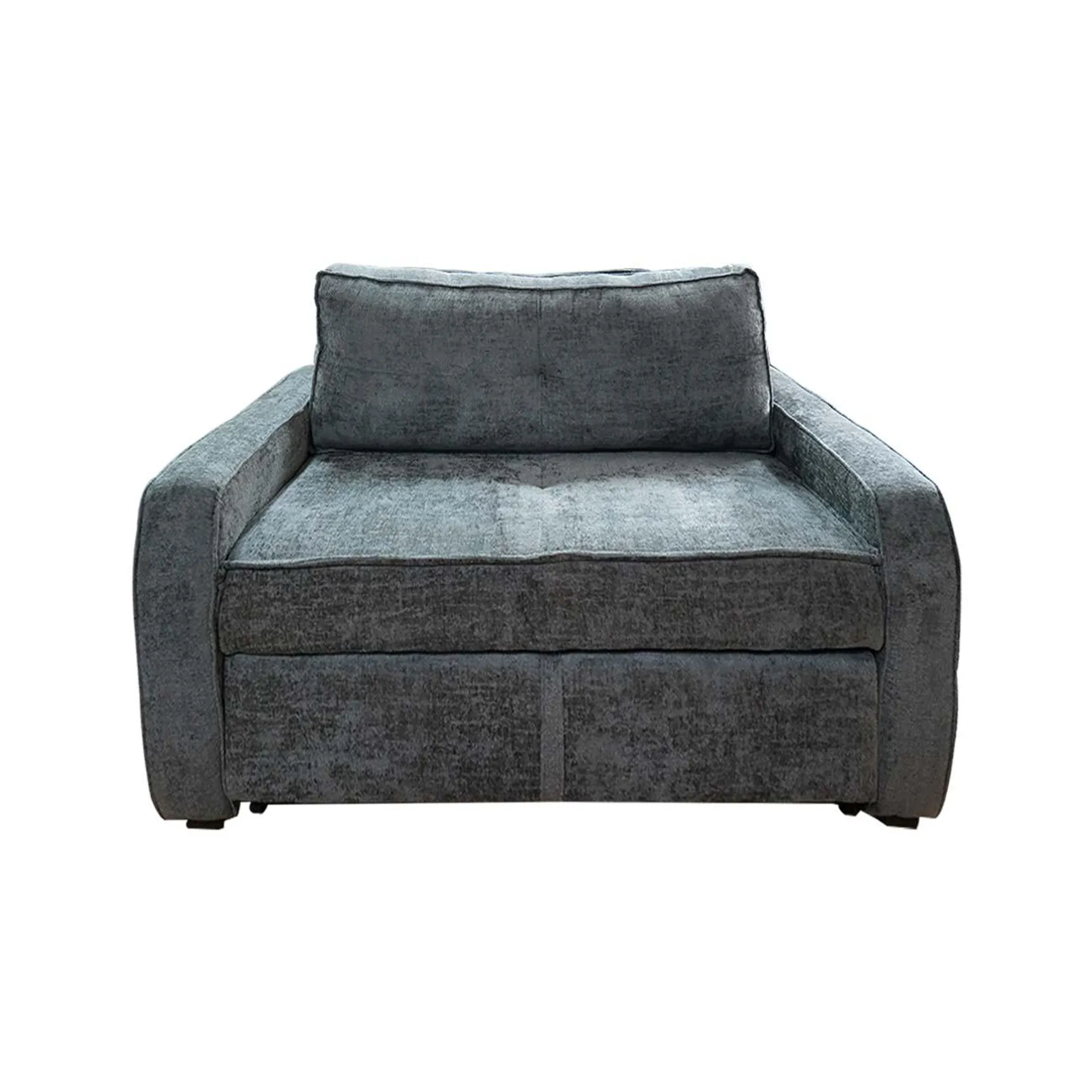 SOFACAMA MODELO SEVILLA TAMAÑO MATRIMONIAL COLOR GRIS EN TELA FORLY STEEL