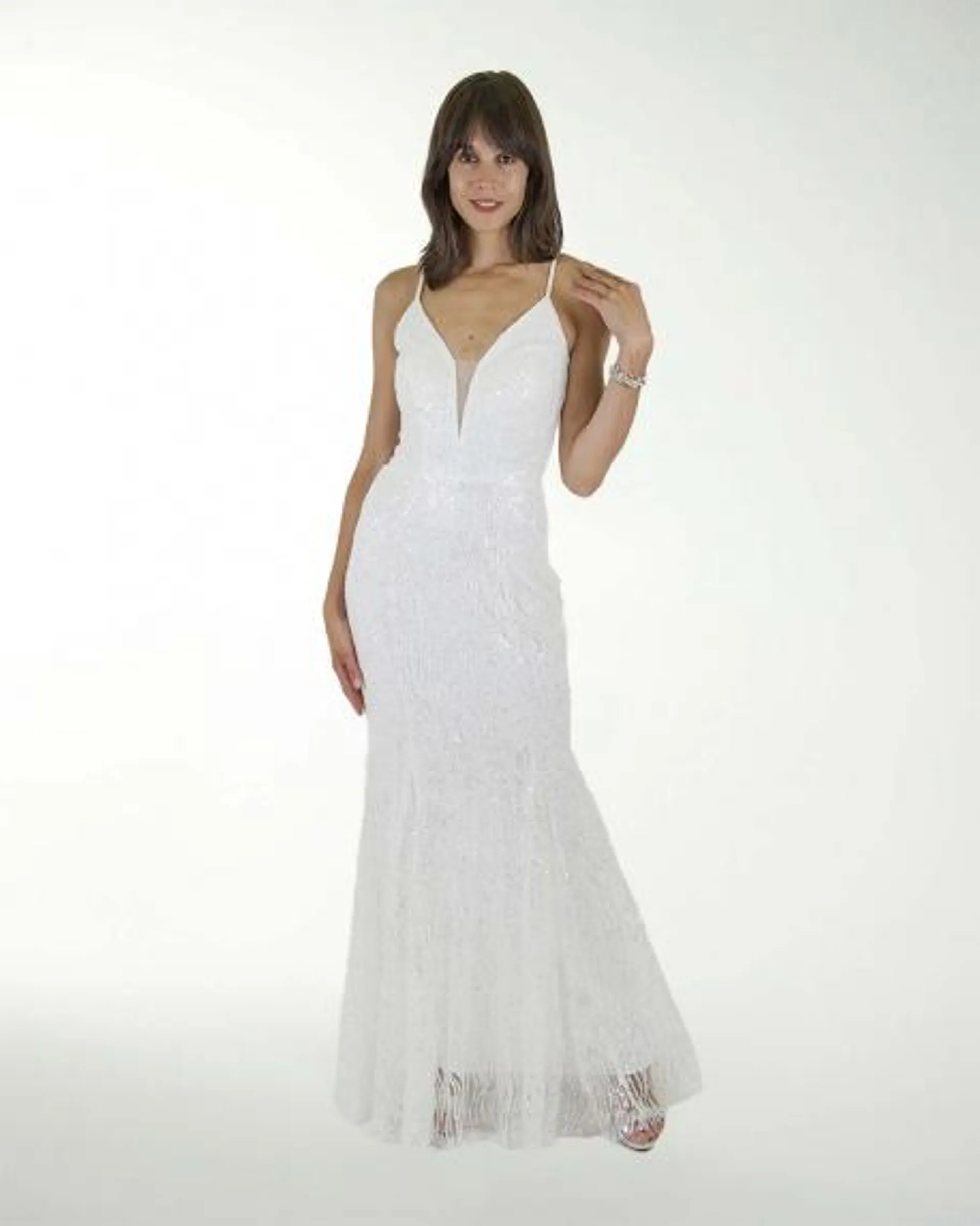 VESTIDO CL BLANCO FANTASIA CORTE SIRENA