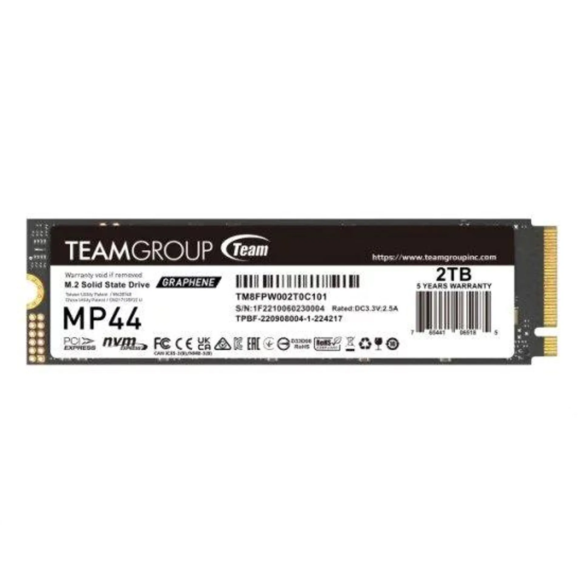 U. Estado Solido SSD M.2 2TB TeamGroup / TM8FPW002T0C101 MP44 NVMe / PCI Express 4.0