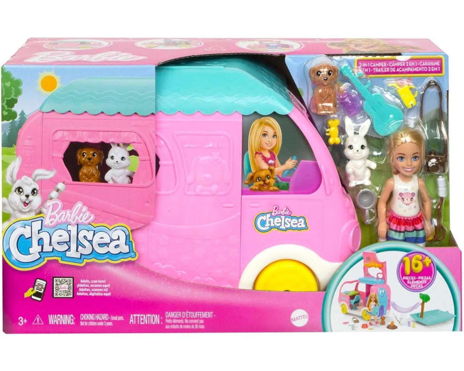 Barbie Set de Juego Chelsea Nuevo Camper con Accesorios