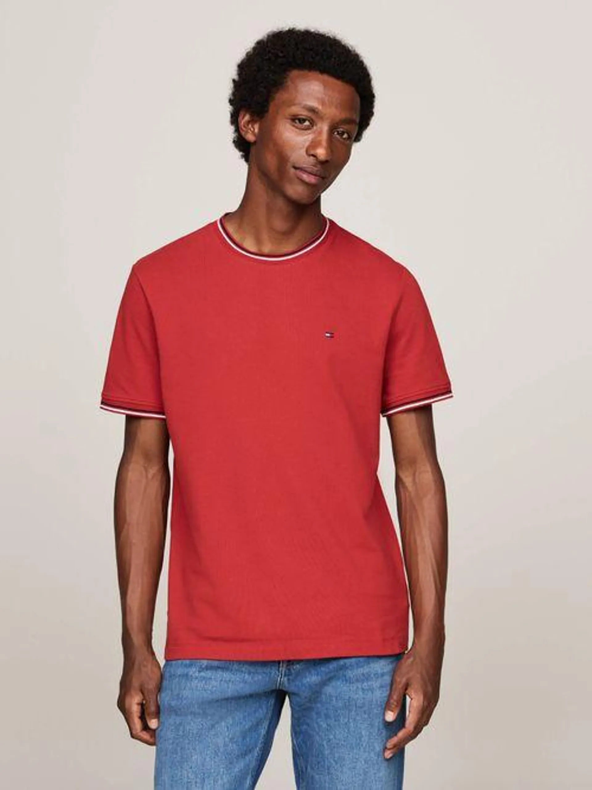 Playera con ribetes distintivos de hombre Tommy Hilfiger