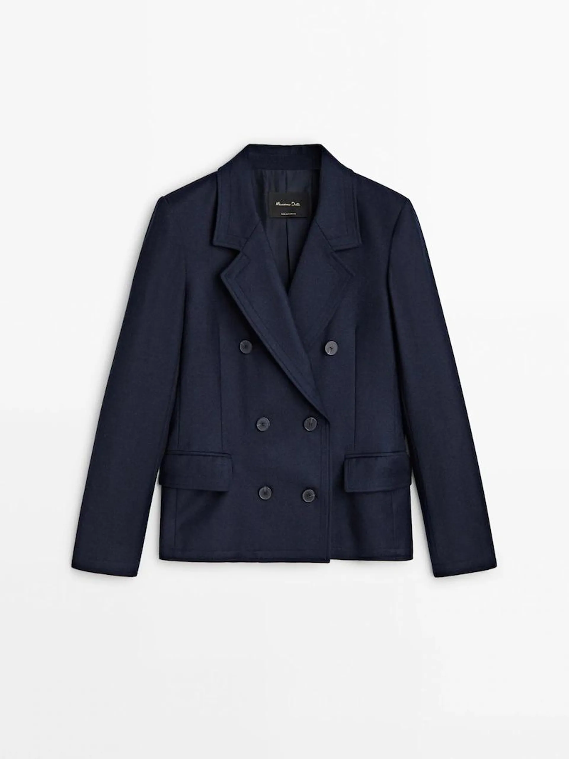 Americana traje corta cruzada azul marino