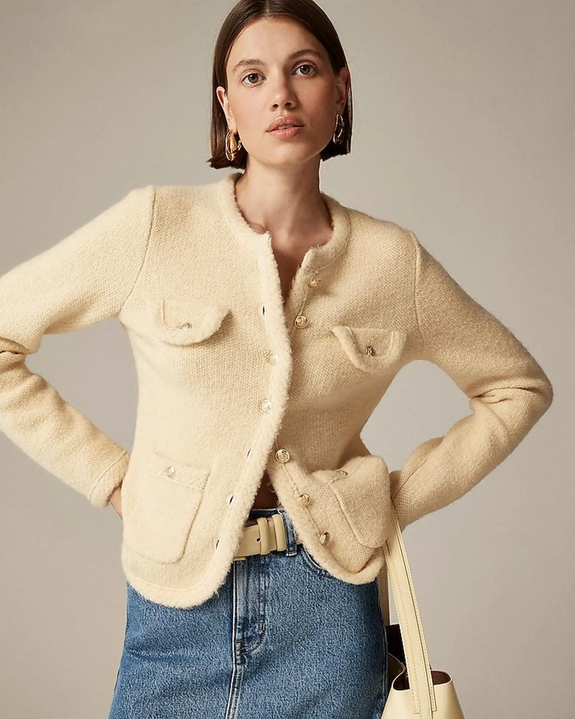 Textured sweater lady jacket