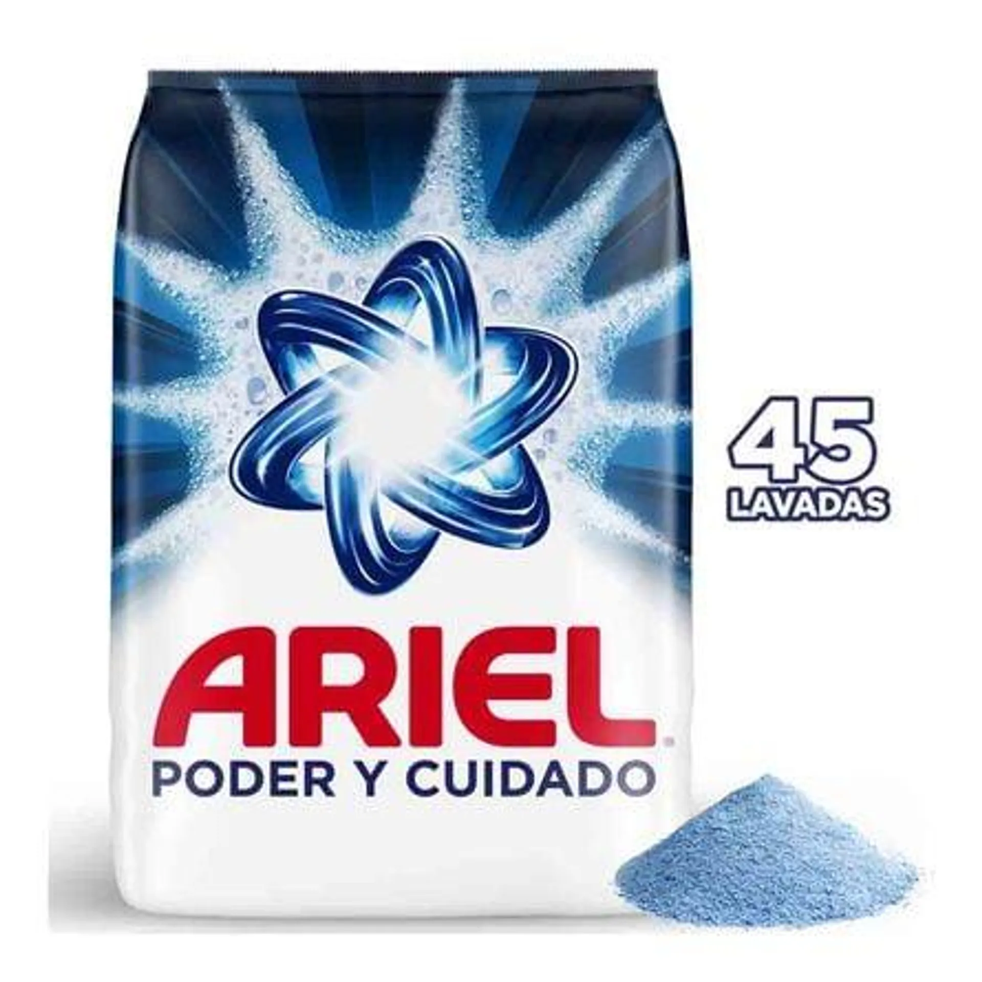 Detergente en Polvo Ariel Poder y Cuidado 45 lavadas (5500g)