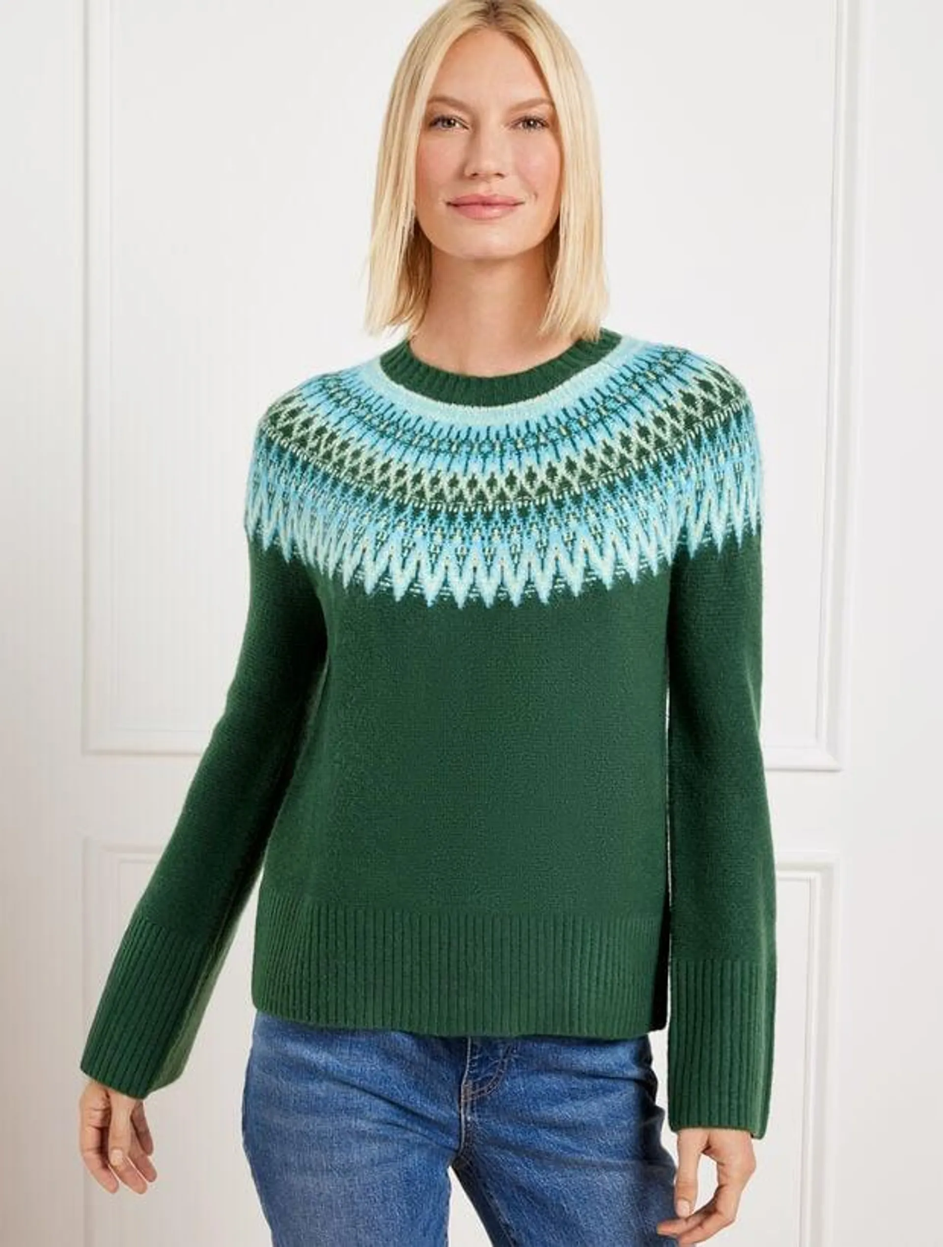 Crewneck Sweater - Whimsical Fair Isle