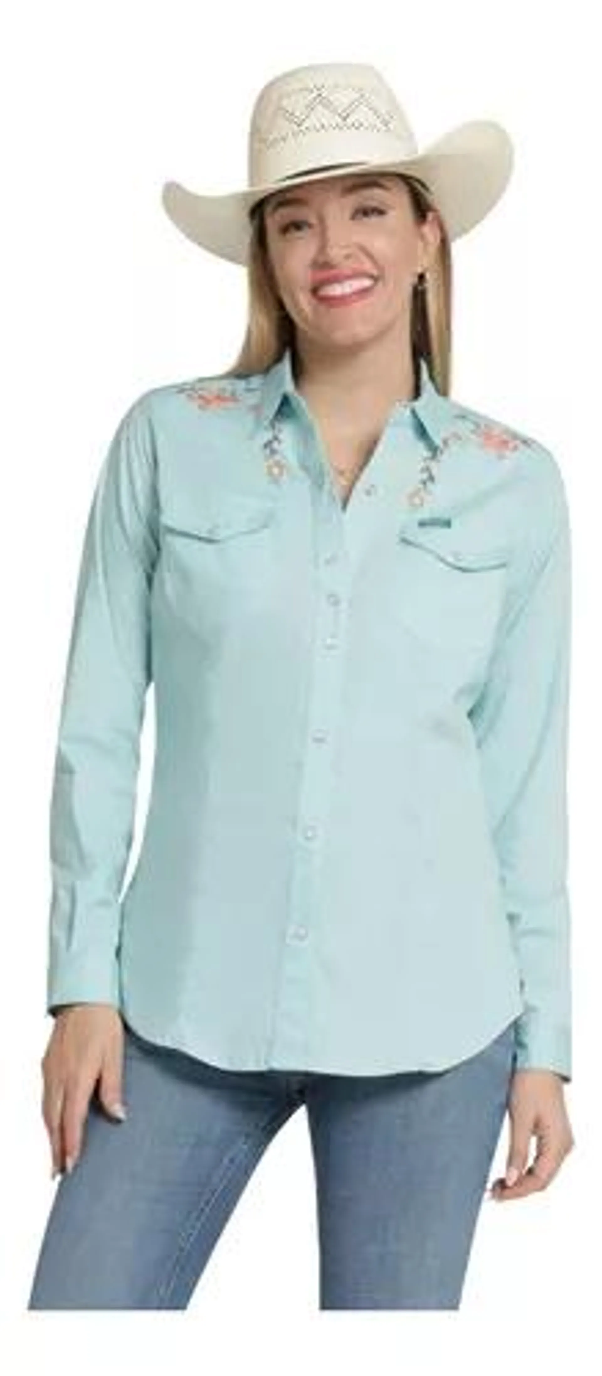 Blusa Vaquera Mujer Wrangler Slim Fit Manga Larga 460