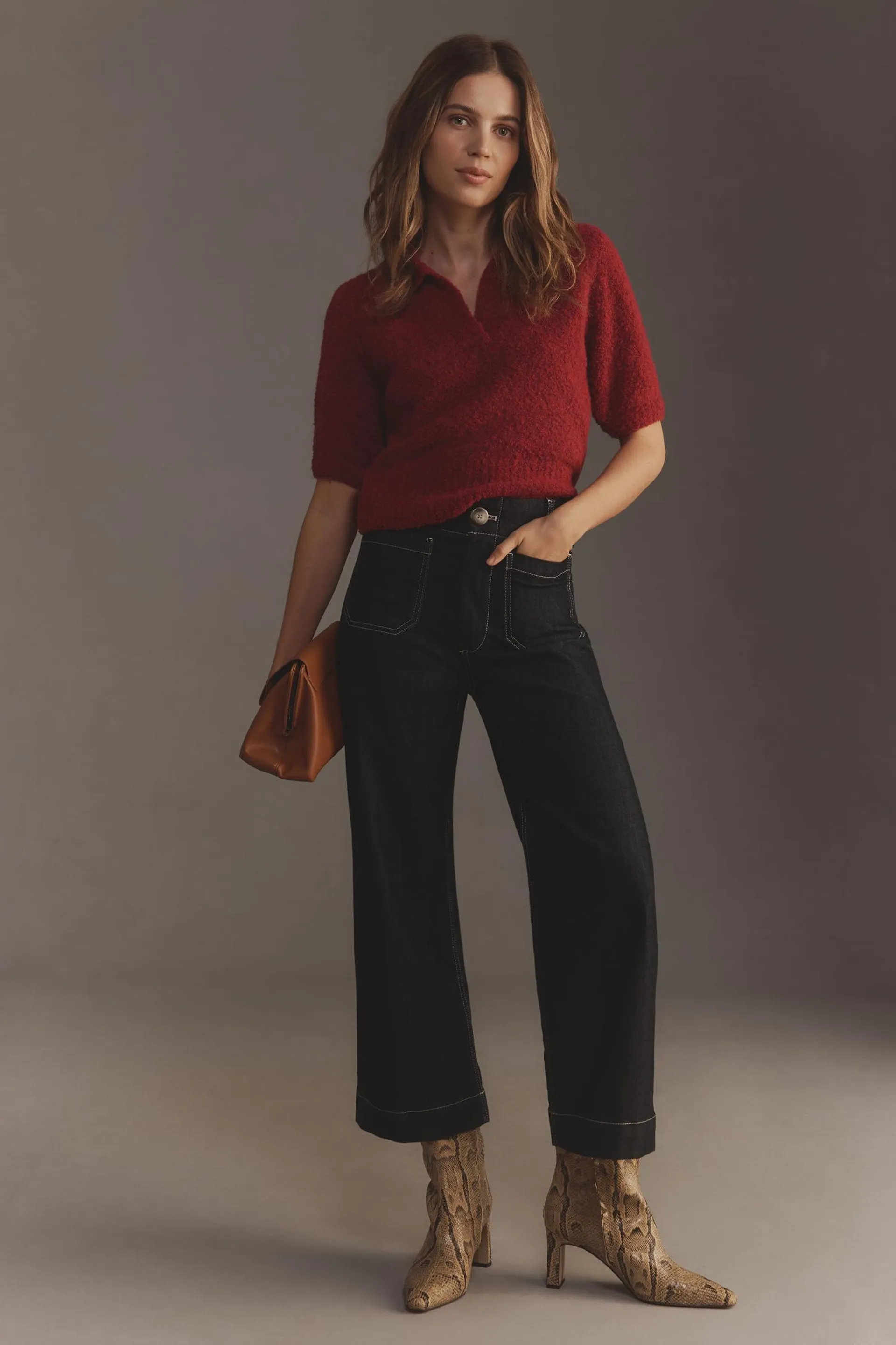 The Colette Cropped Wide-Leg Jeans by Maeve