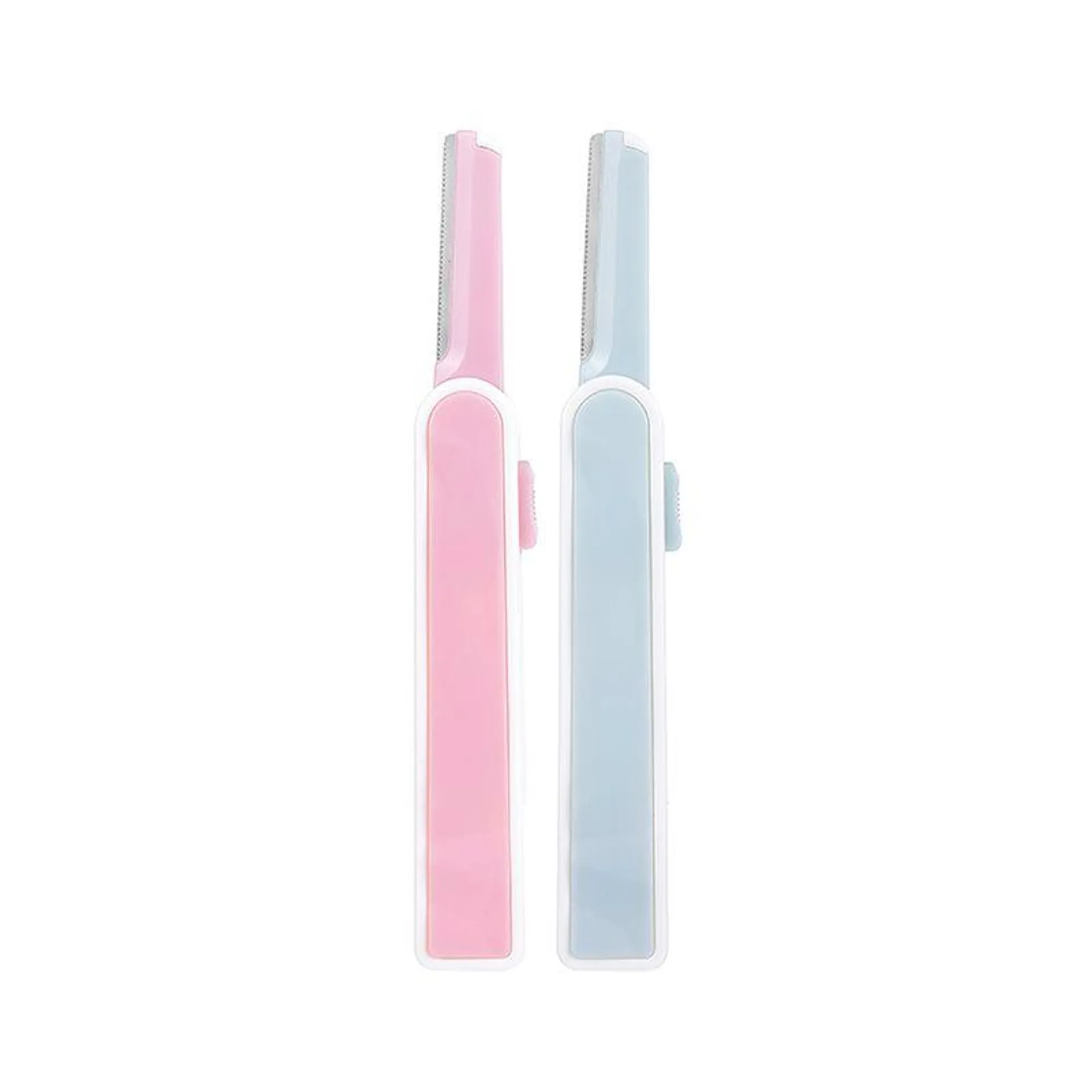 Set Perfiladores Para Cejas Retractiles Acero Inoxidable Azul, Rosa 2 Piezas